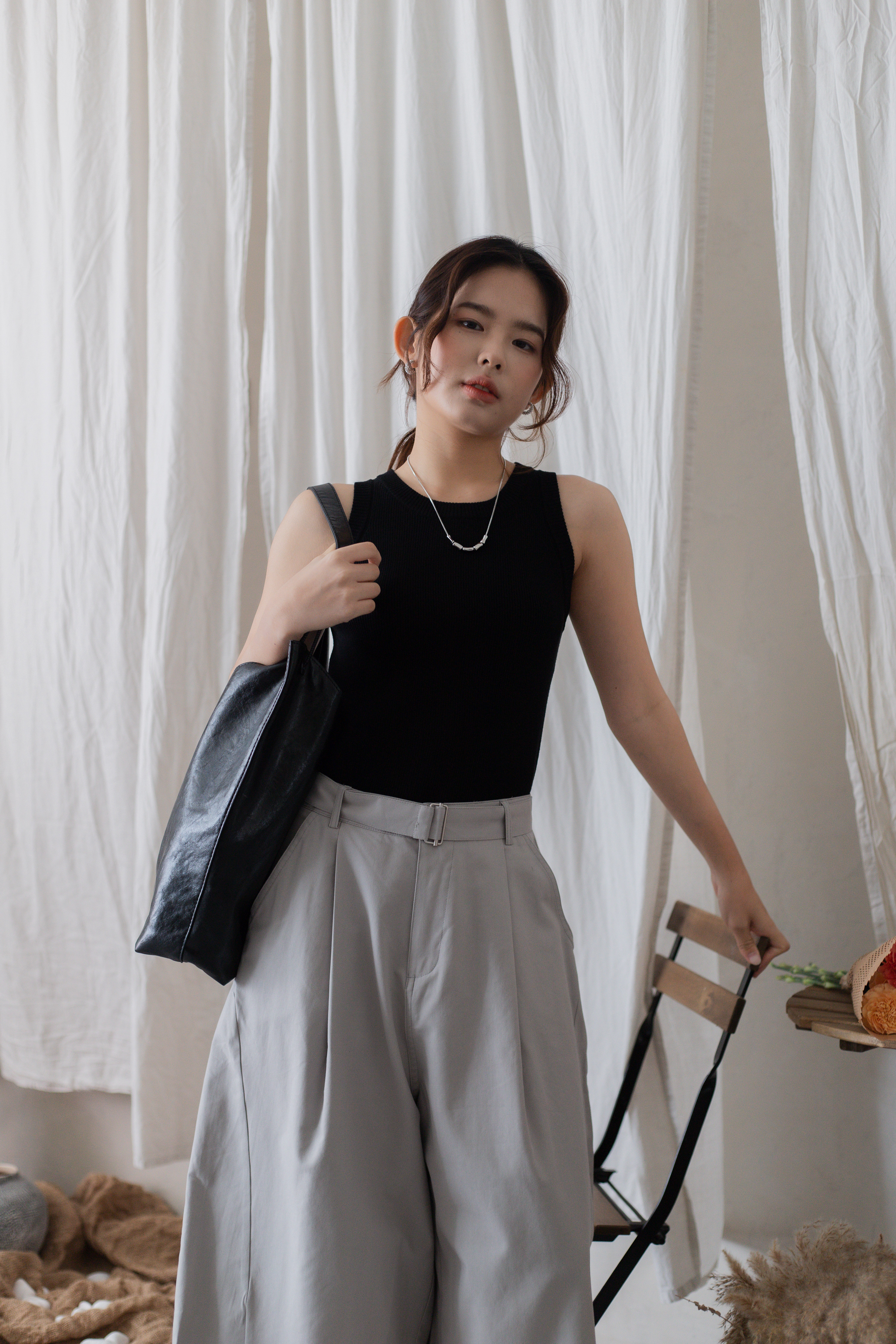 Kumi Racer Tank Top Black -2711BVBLK