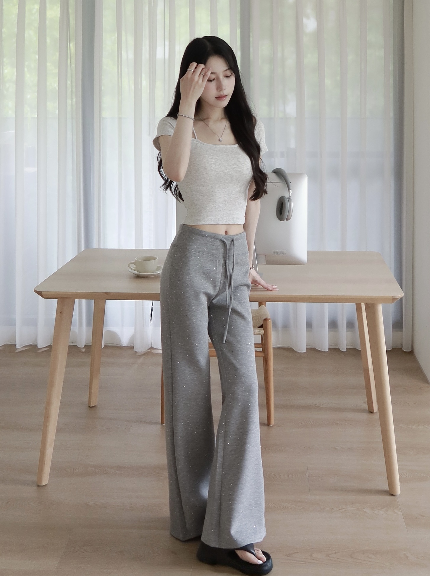 細閃鑽棉微喇雲朵褲