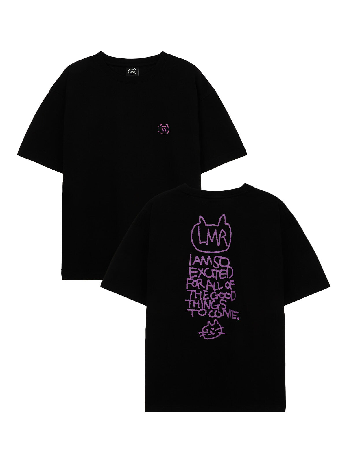 C25 LMR Symbol Embroidered Logo Drawing T-shirt - Black