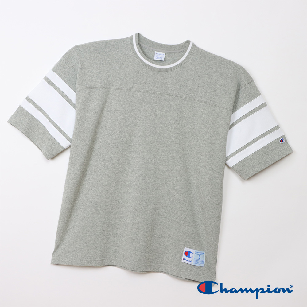 男款-CASUAL 寬版條紋印花短袖TEE-灰色(C3-D334-070)