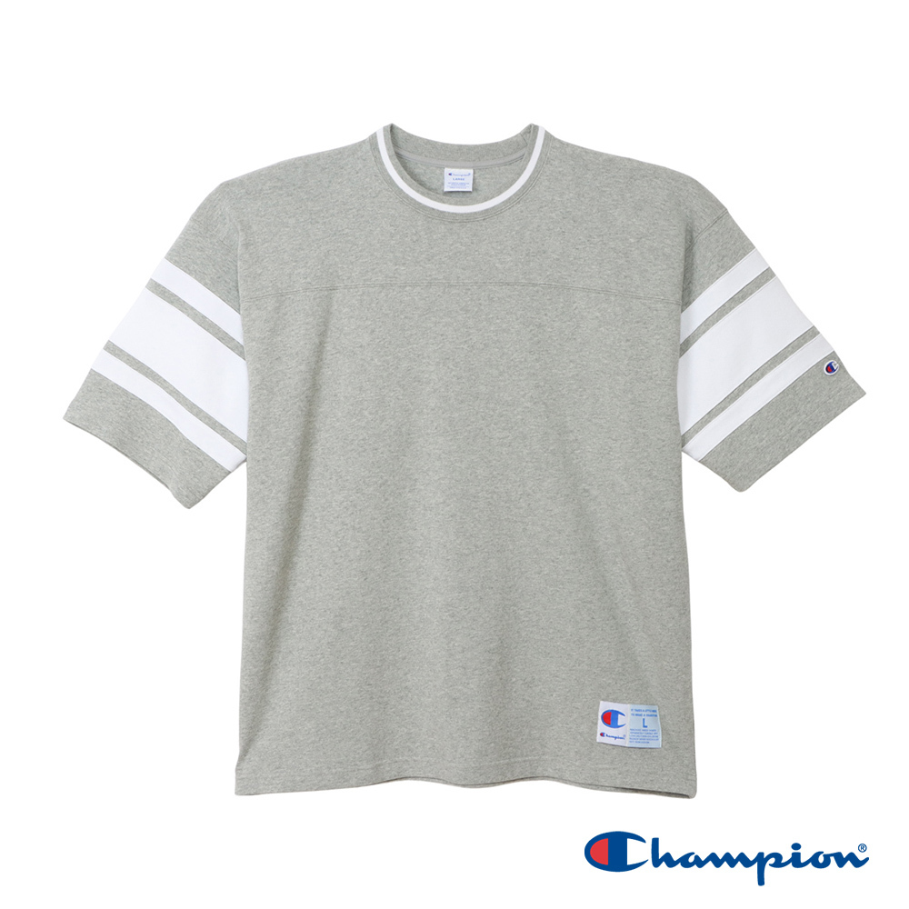 男款-CASUAL 寬版條紋印花短袖TEE-灰色(C3-D334-070)