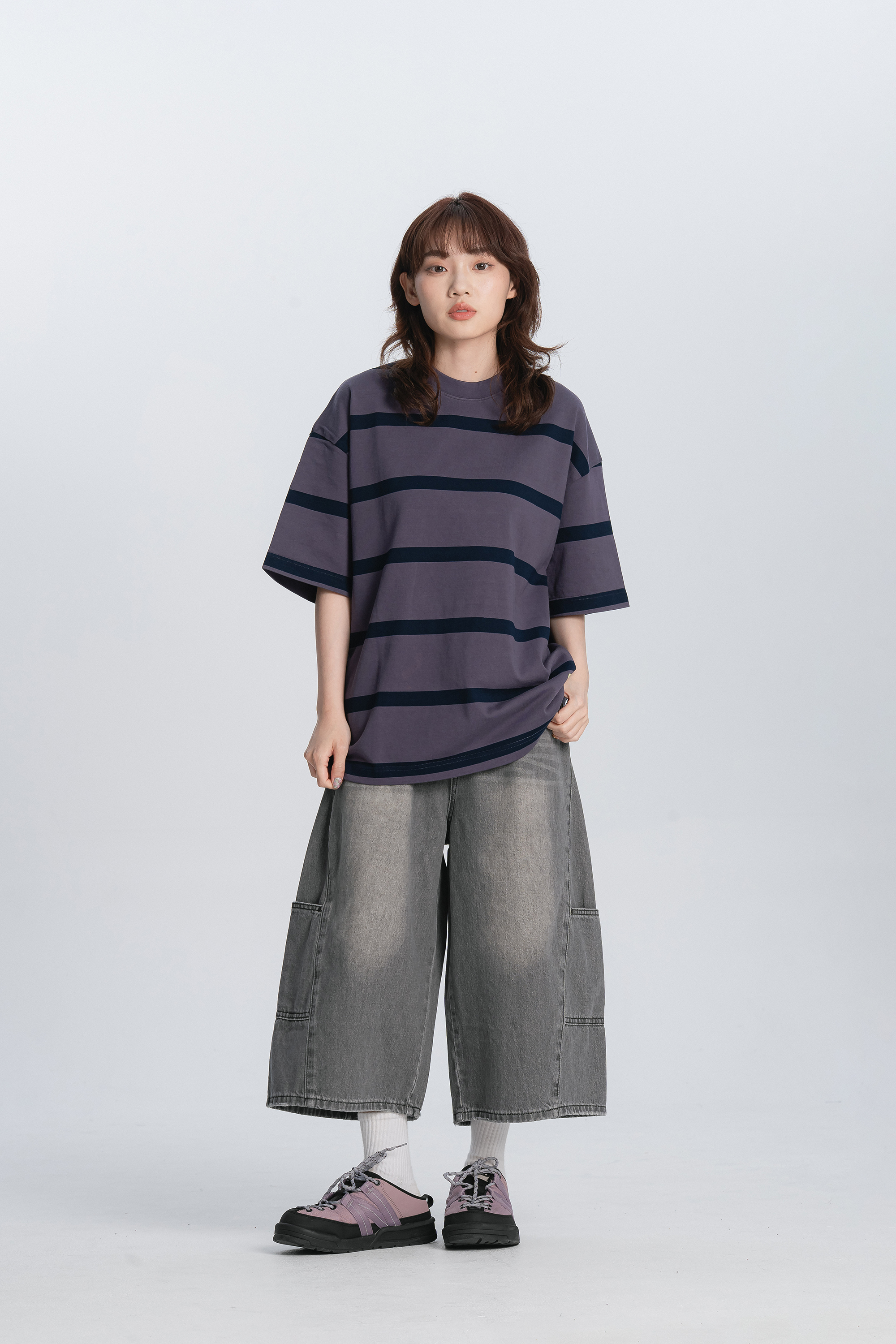 Fresh Start｜休閒磅數大條紋短T 3色