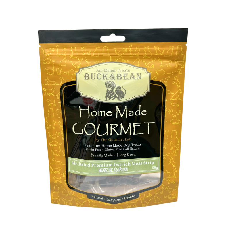 Buckbean 風乾鴕鳥肉條 50g (貓狗適用)