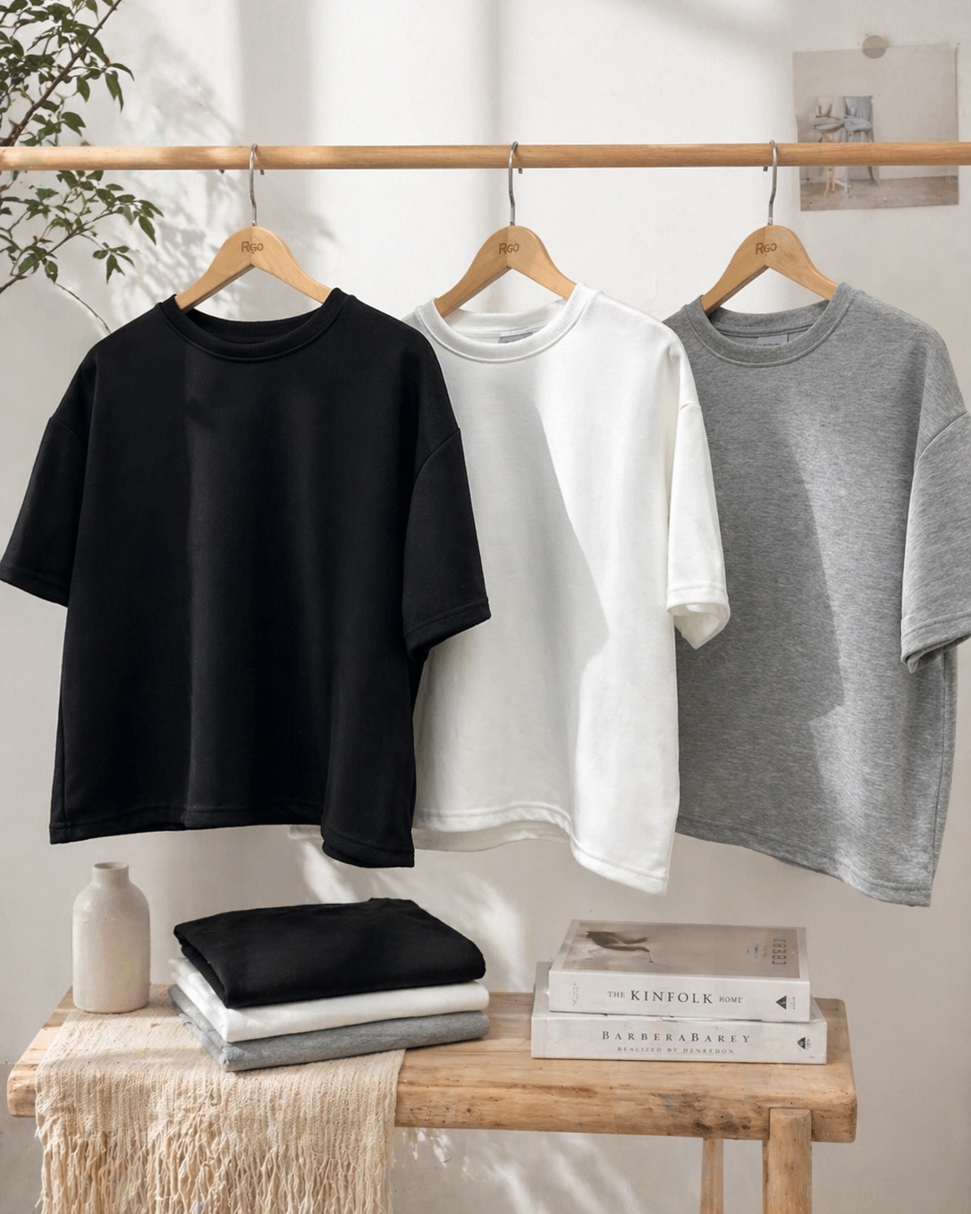 #11332 Boxy 厚磅素面寬短T