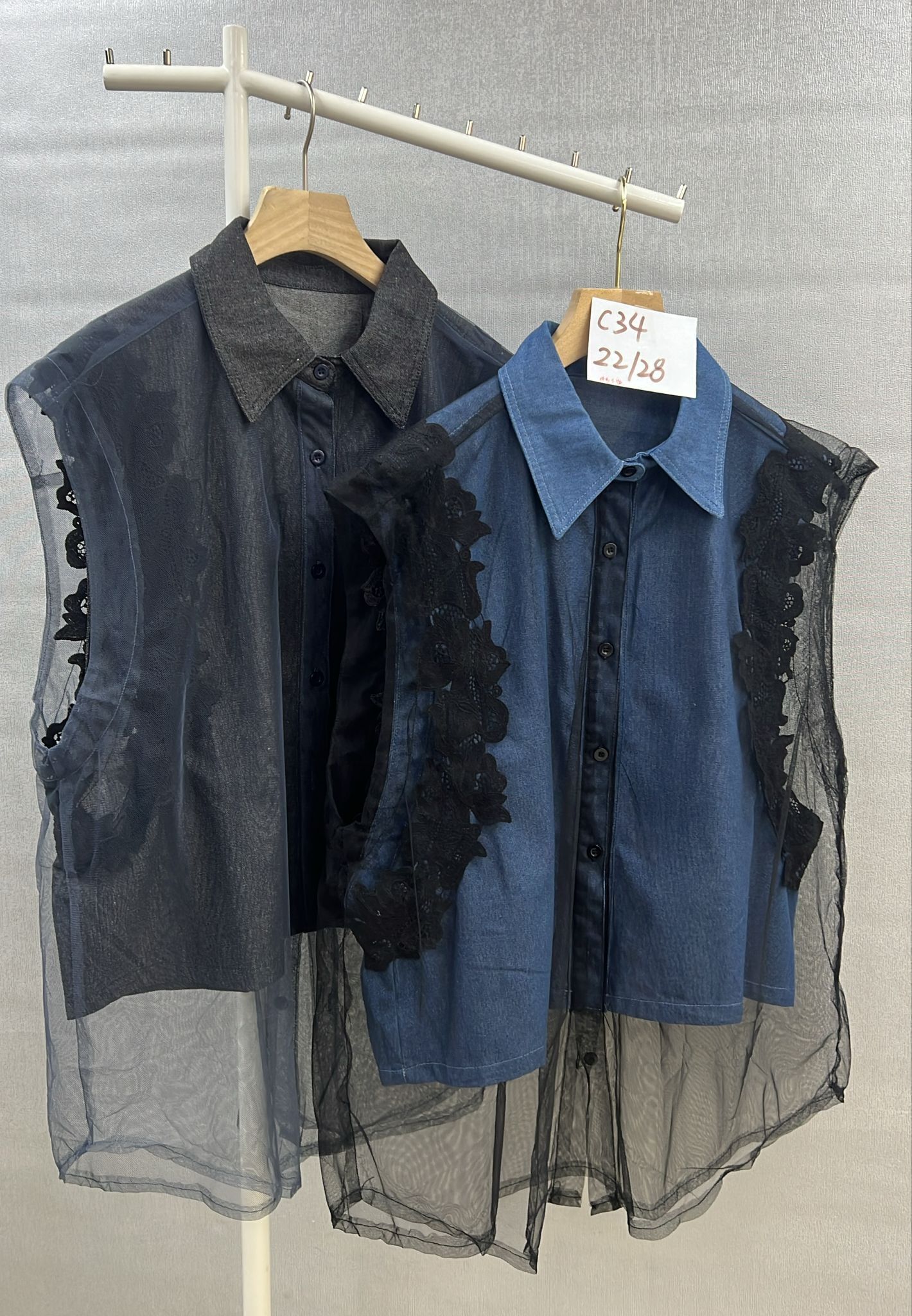 CH1102 喱士拼牛仔布背心