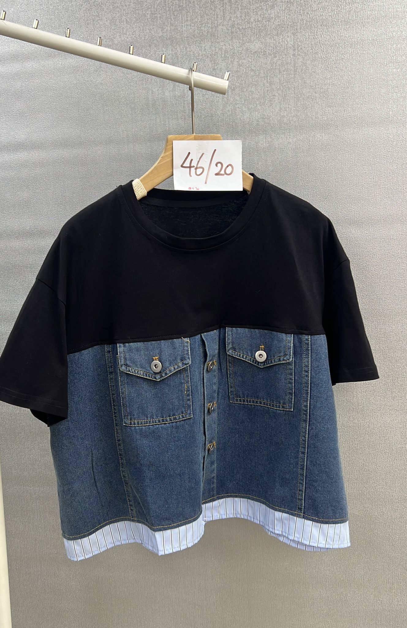 CH1103 牛仔拼布TEE