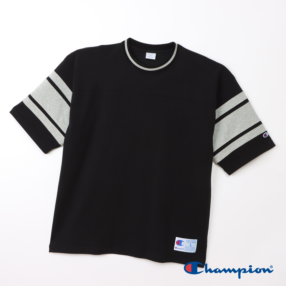 男款-CASUAL 寬版條紋印花短袖TEE-黑色(C3-D334-090)