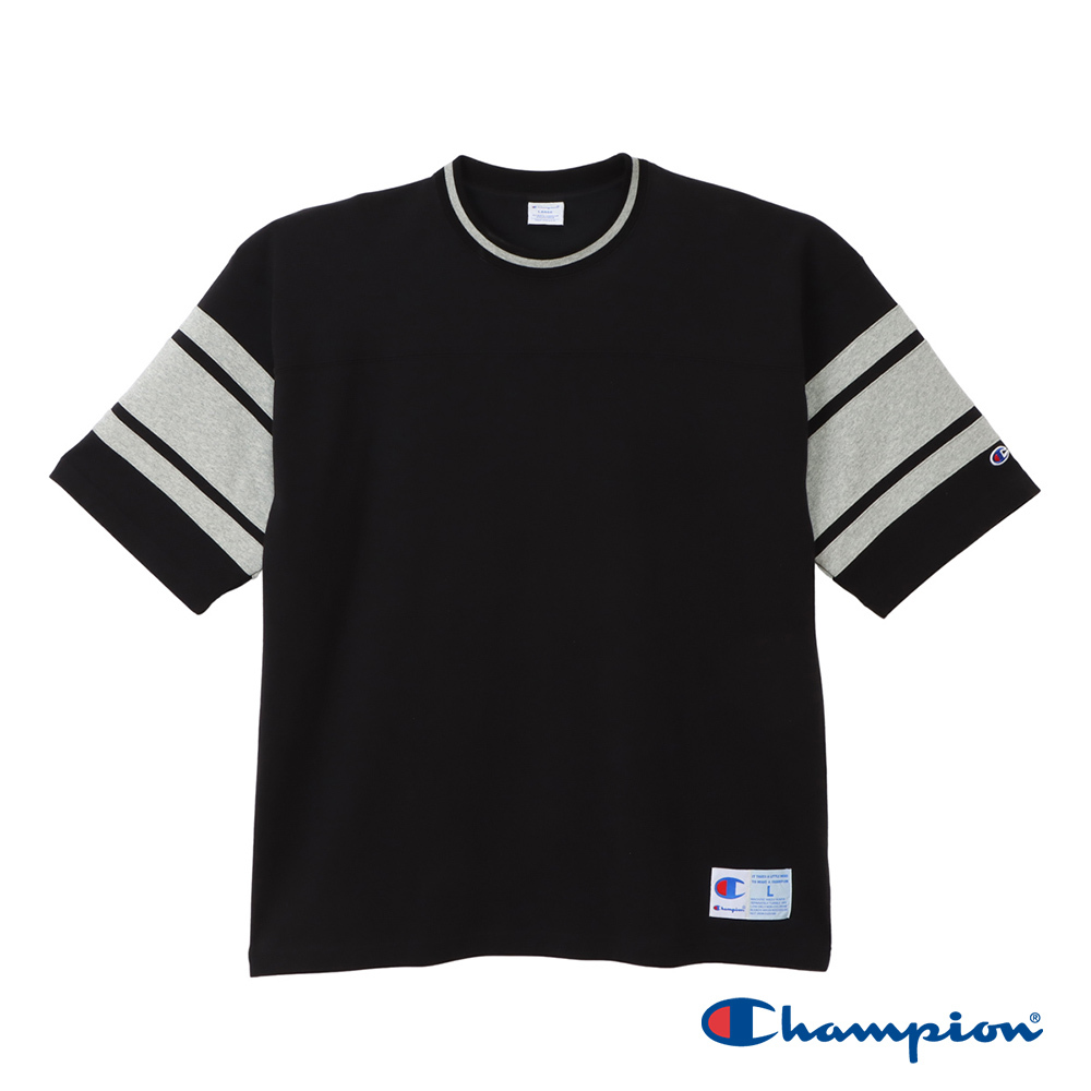 男款-CASUAL 寬版條紋印花短袖TEE-黑色(C3-D334-090)