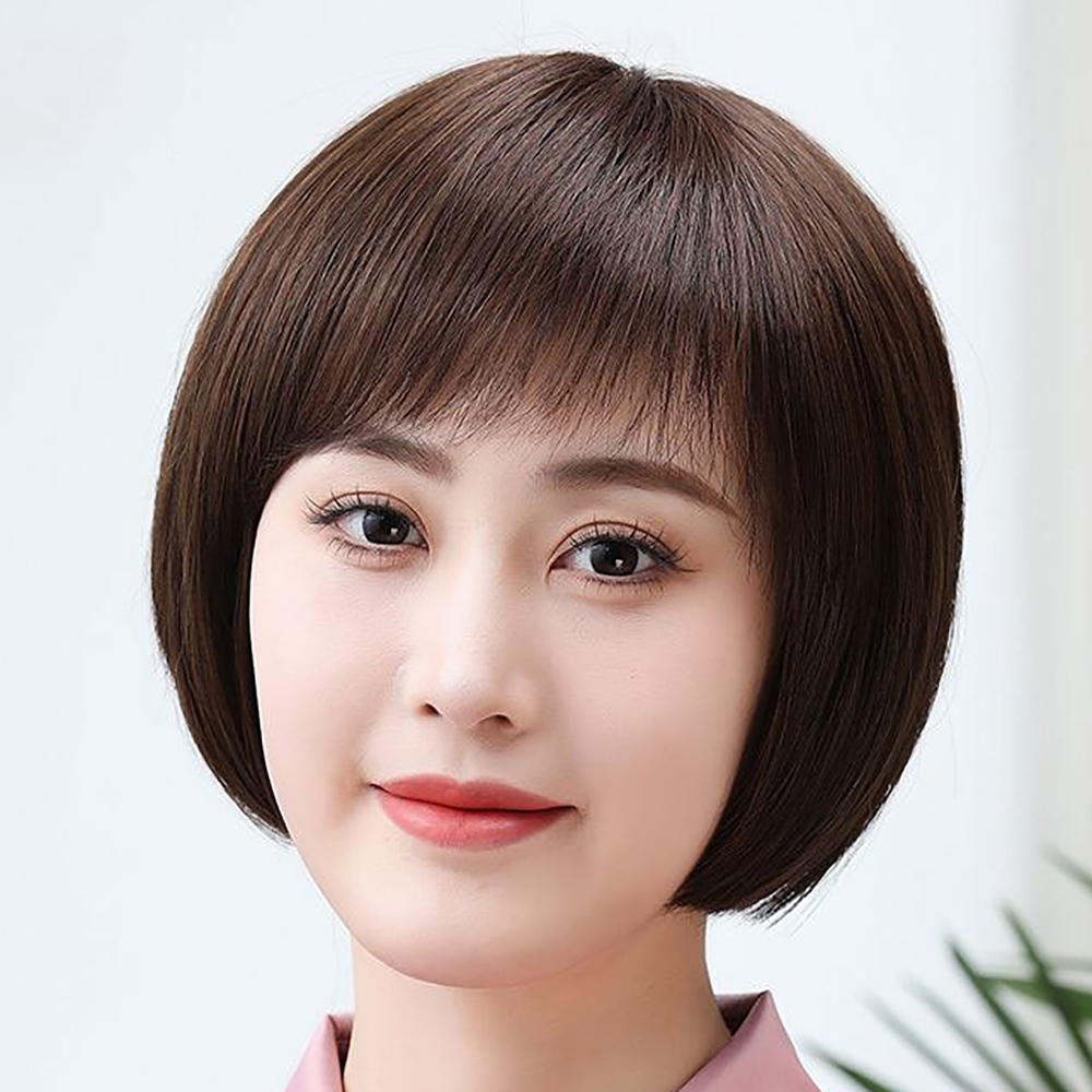 女生假髮 真髮假髮 假髮 髮片 波波頭假髮 短髮假髮 直髮假髮 自然假髮 透氣假髮 遮白髮 無痕假髮 女用假髮 340