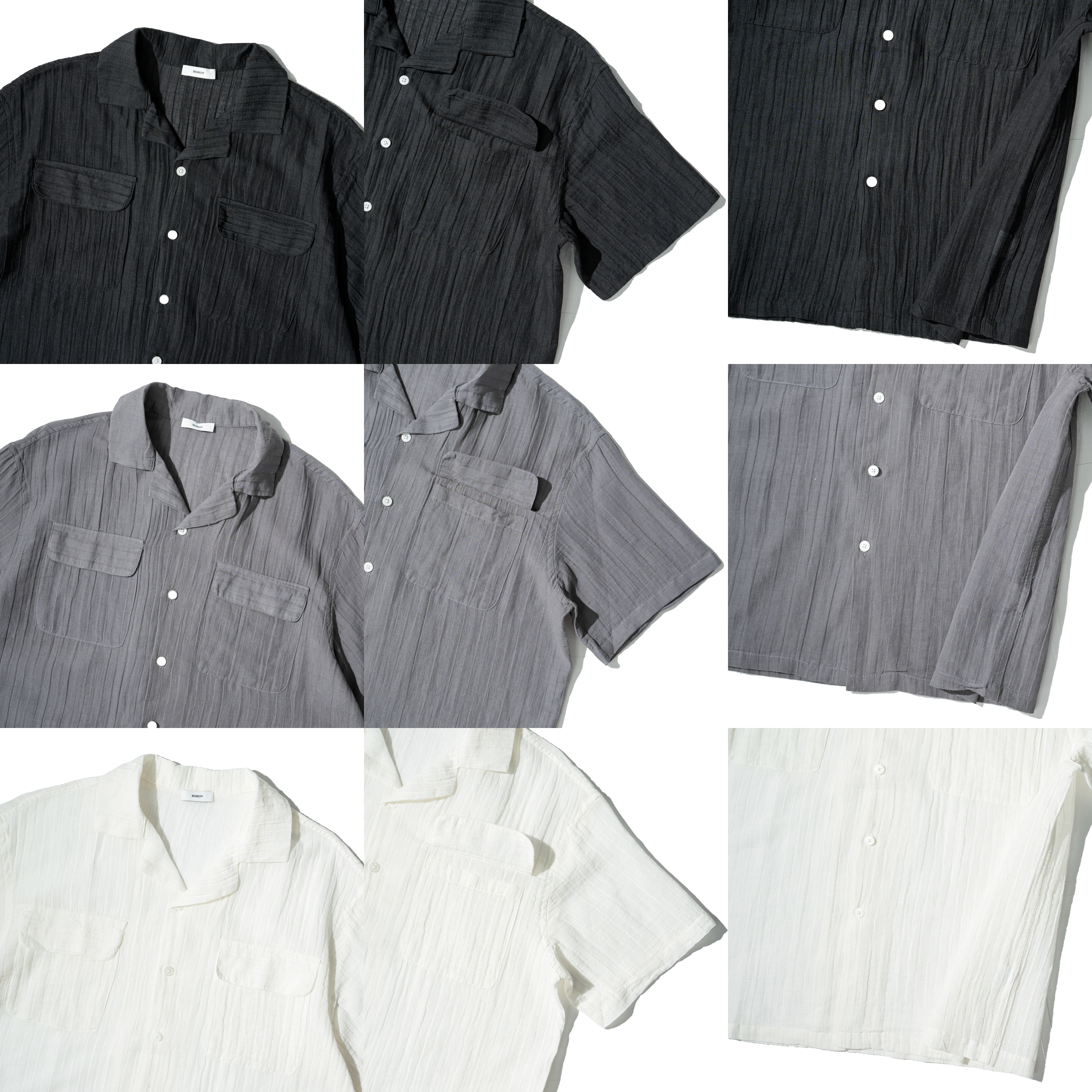 Texture Cuban Shirts 紋理布 古巴領 短袖襯衫 [B-2603]