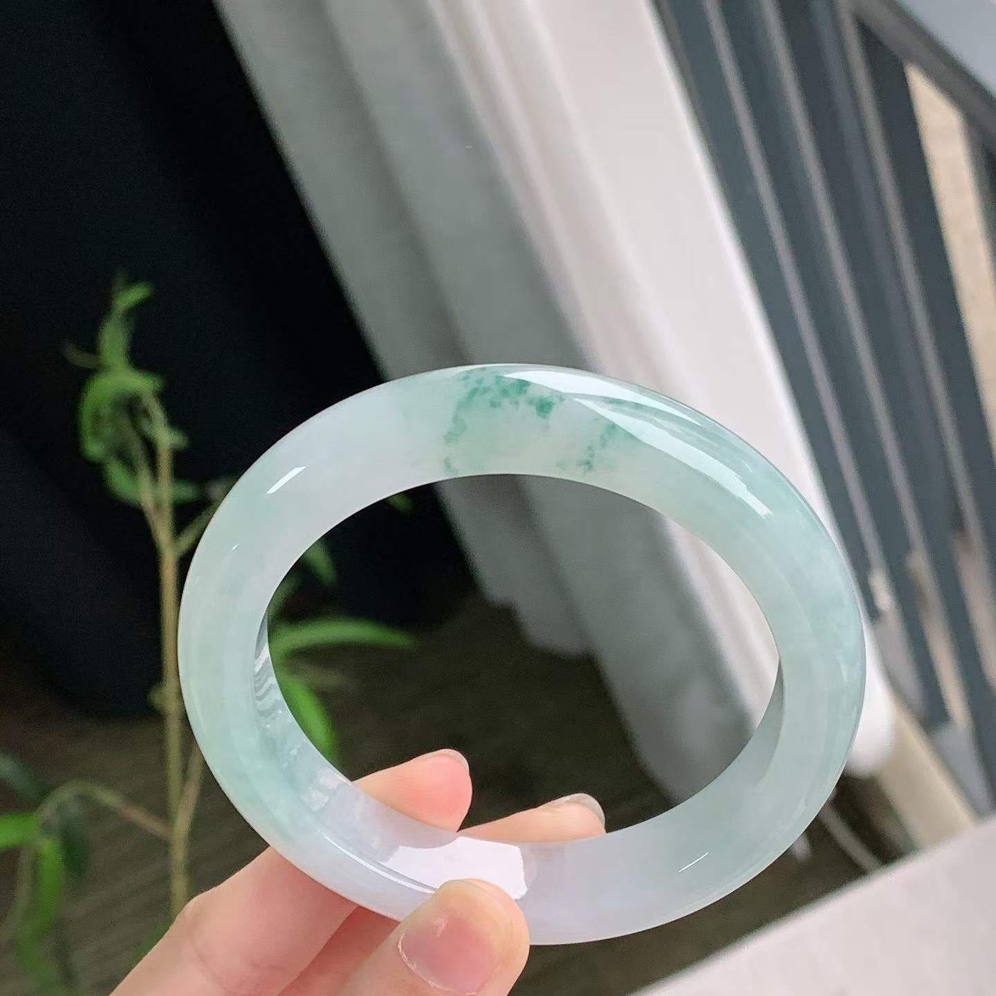 飄花翡翠手鐲,天然翡翠A玉, 緬甸玉, Jade, Jadeite