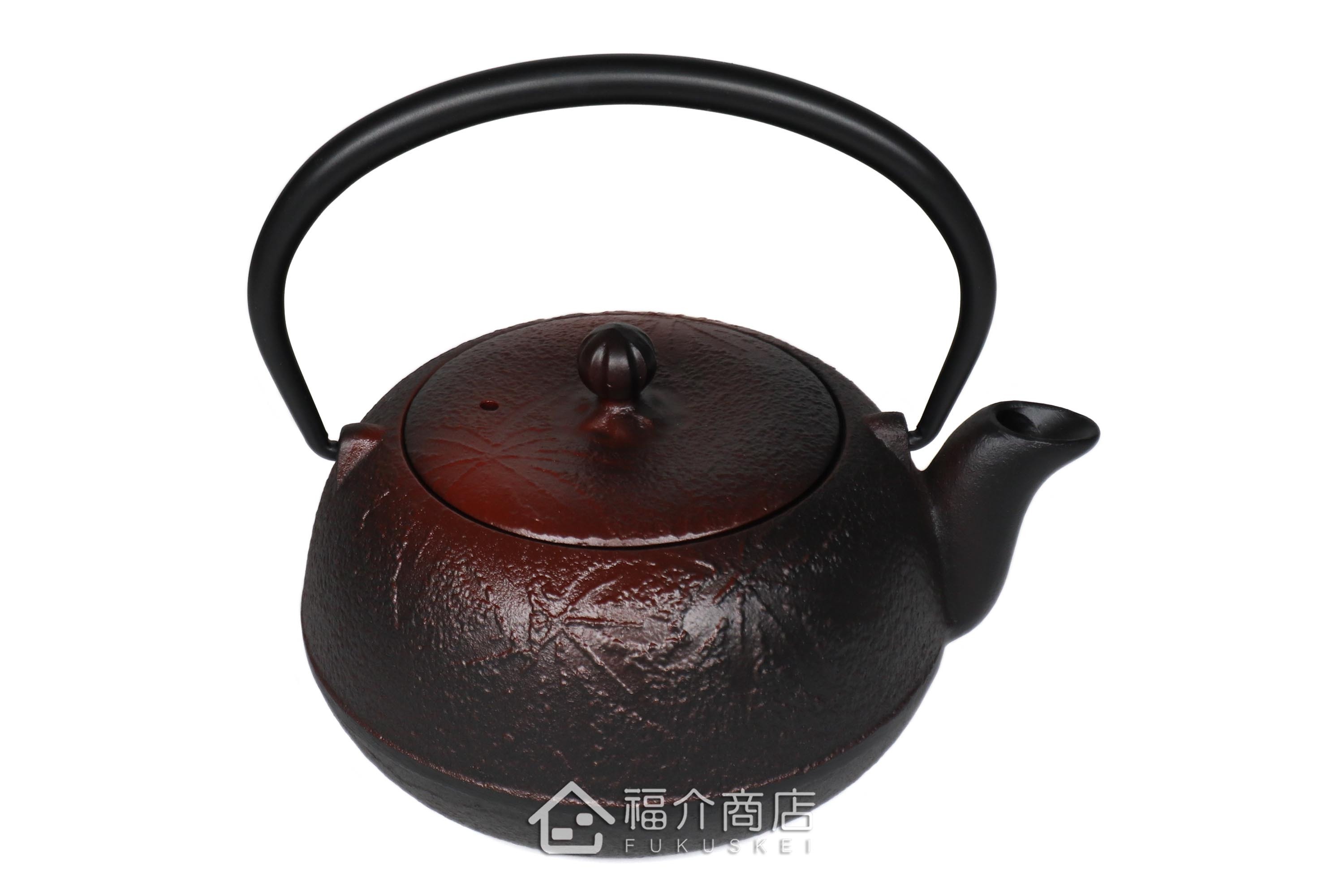 及甚鑄工所製作的日本泡茶壺,柚子楓葉造型壺身