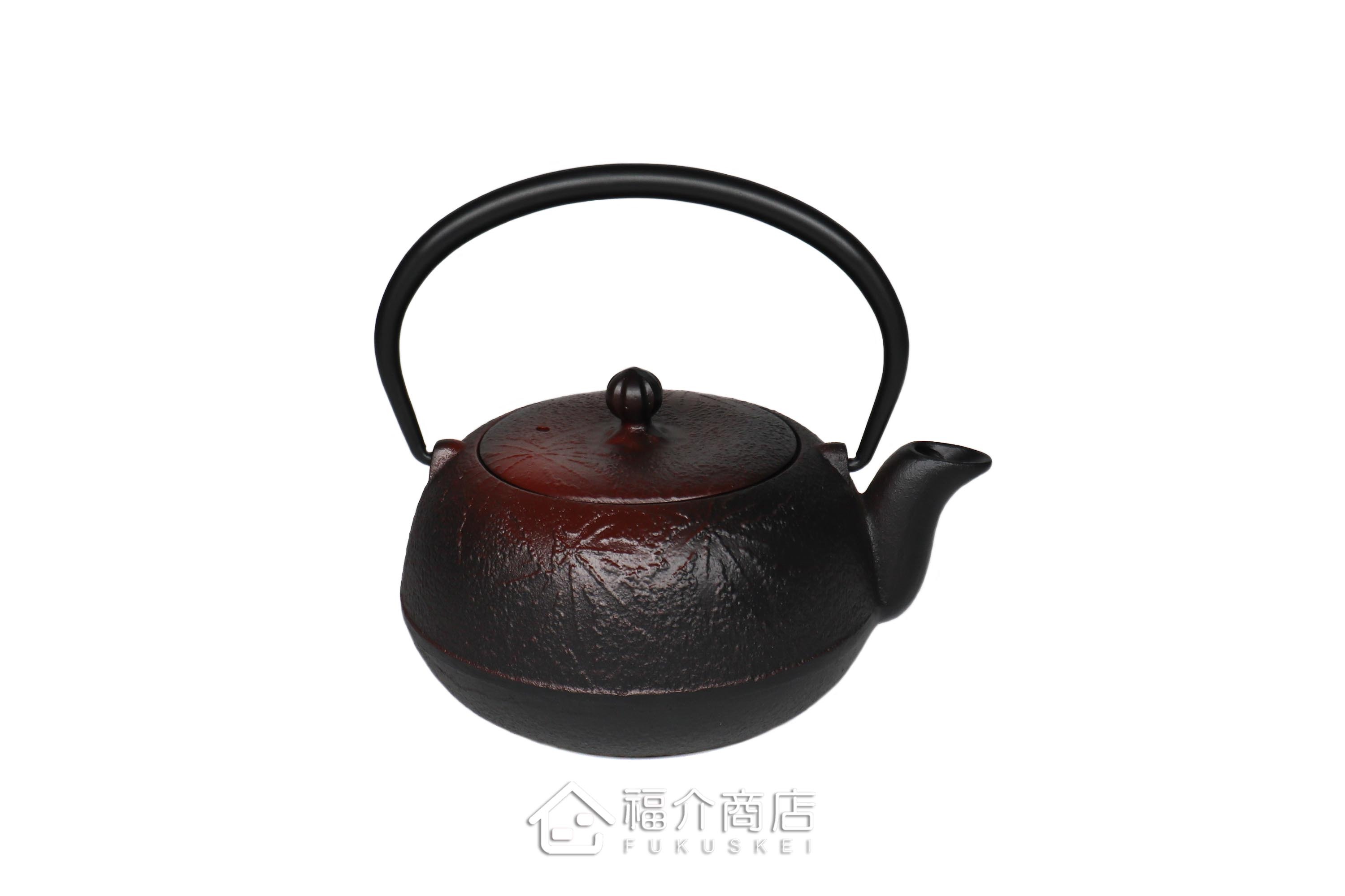 及甚鑄工所製作的日本泡茶壺,柚子楓葉造型壺身