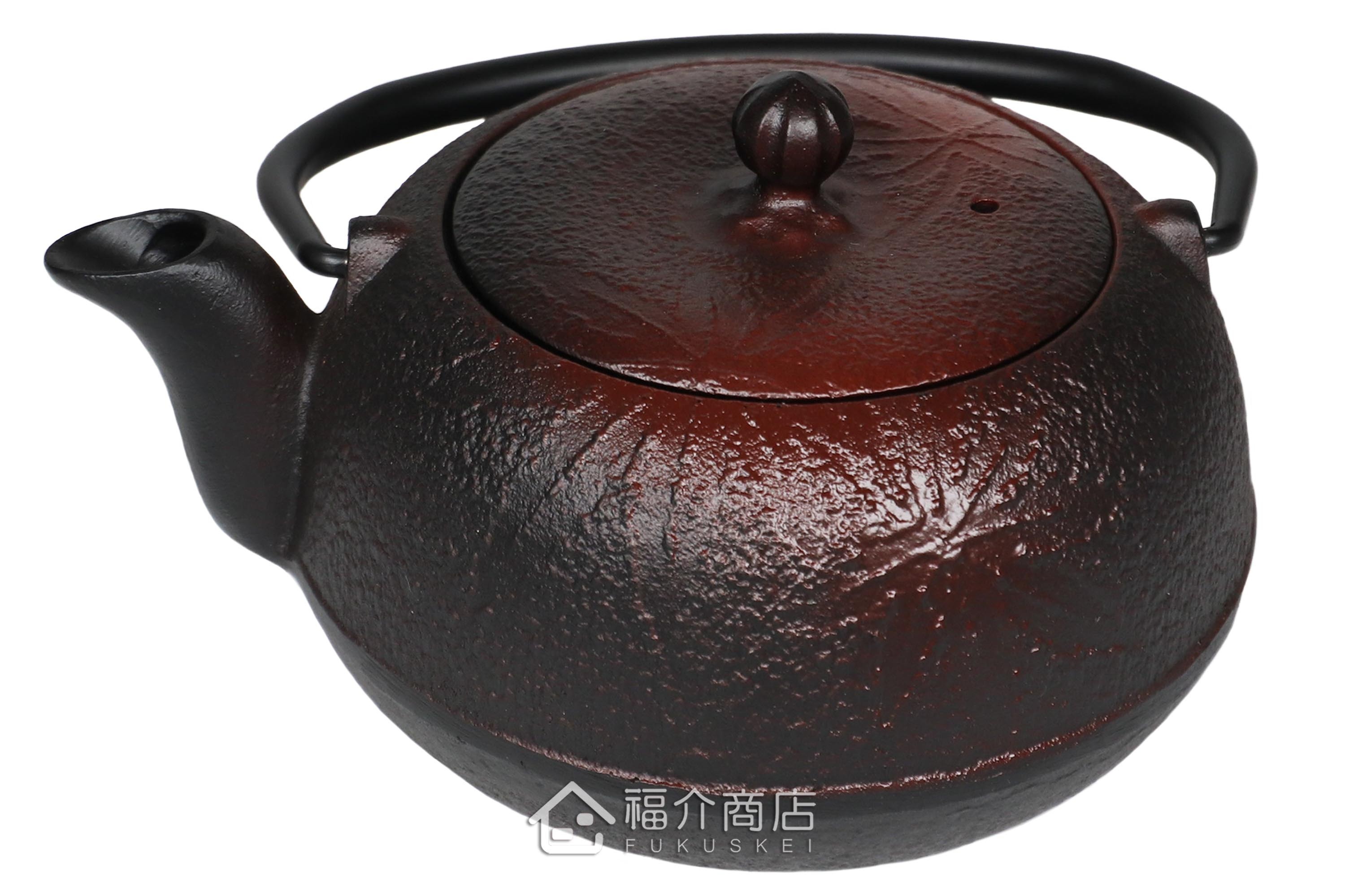 及甚鑄工所製作的日本泡茶壺,柚子楓葉造型壺身