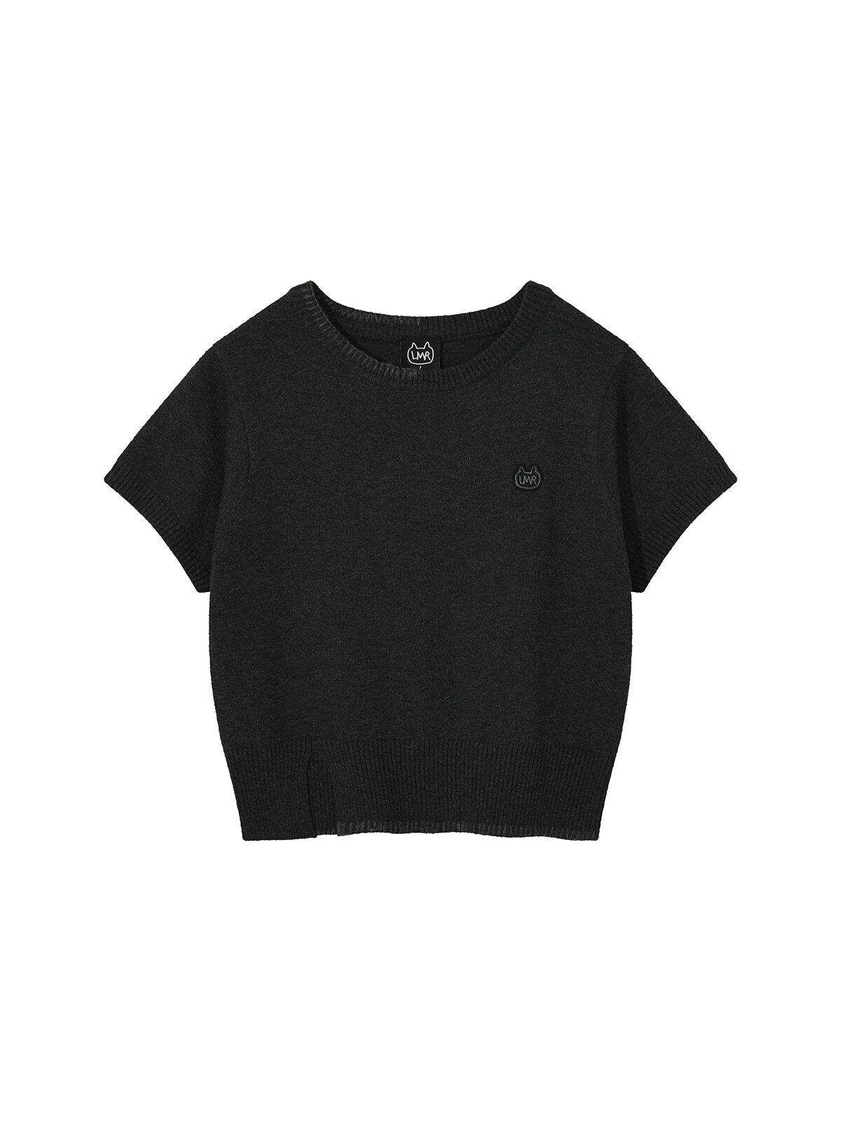 C32 LMR Stitch Point Slit Half Knit - CHARCOAL