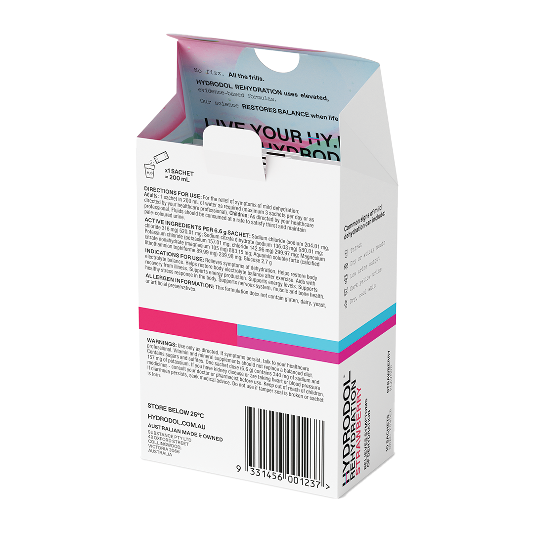 HYDRODOL 電解質補水沖劑  (士多啤梨味10包裝)