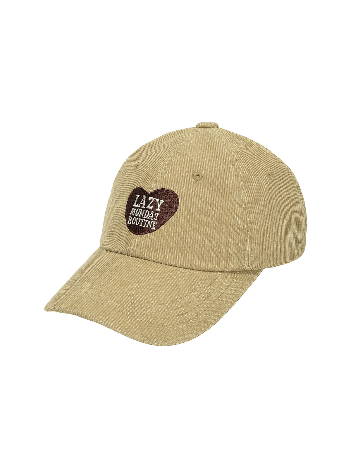 C33 LMR Corduroy Heart Embroidered Ball Cap BEIGE