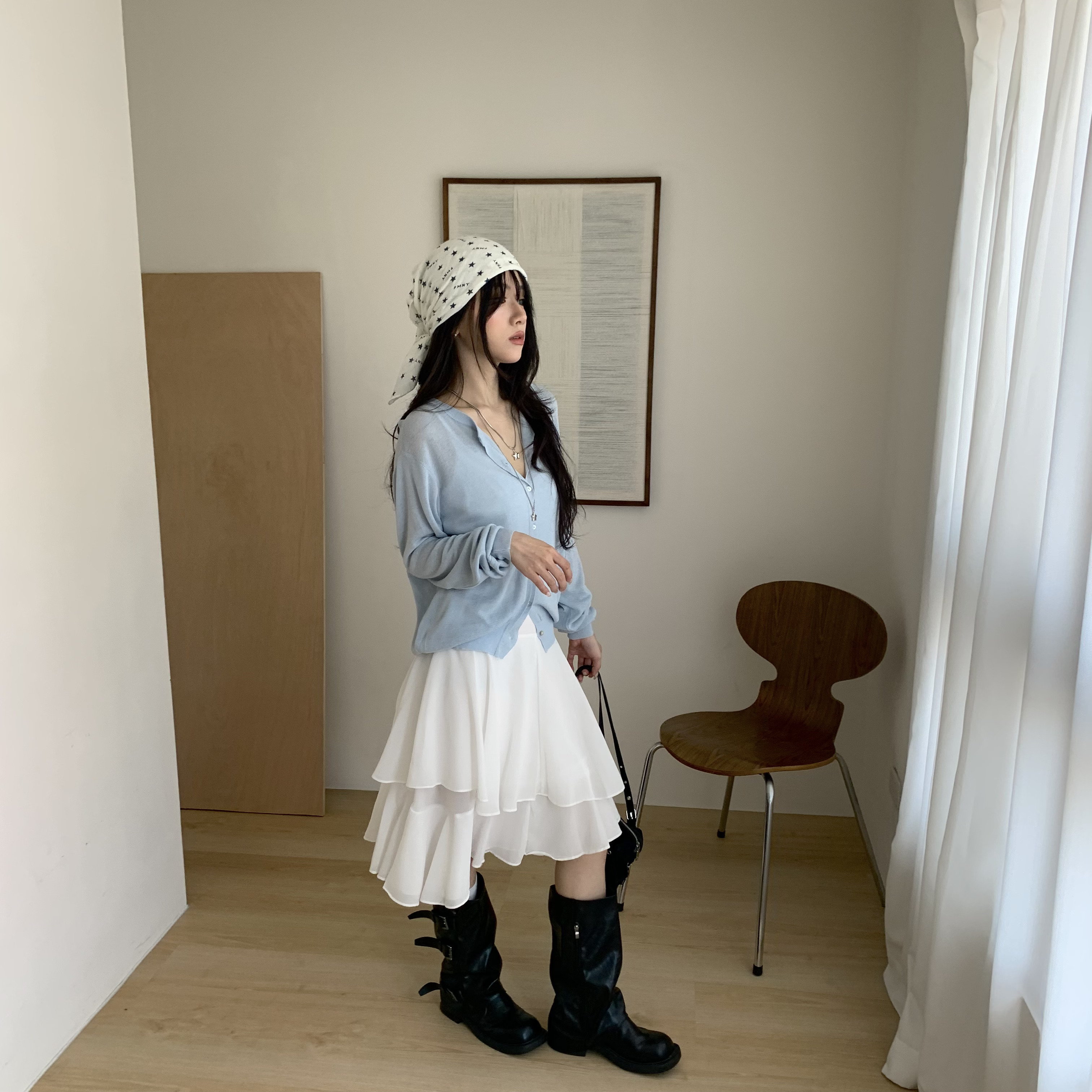 ISA_溫柔裡的叛逆 多層次不規則荷葉擺蛋糕裙_63085