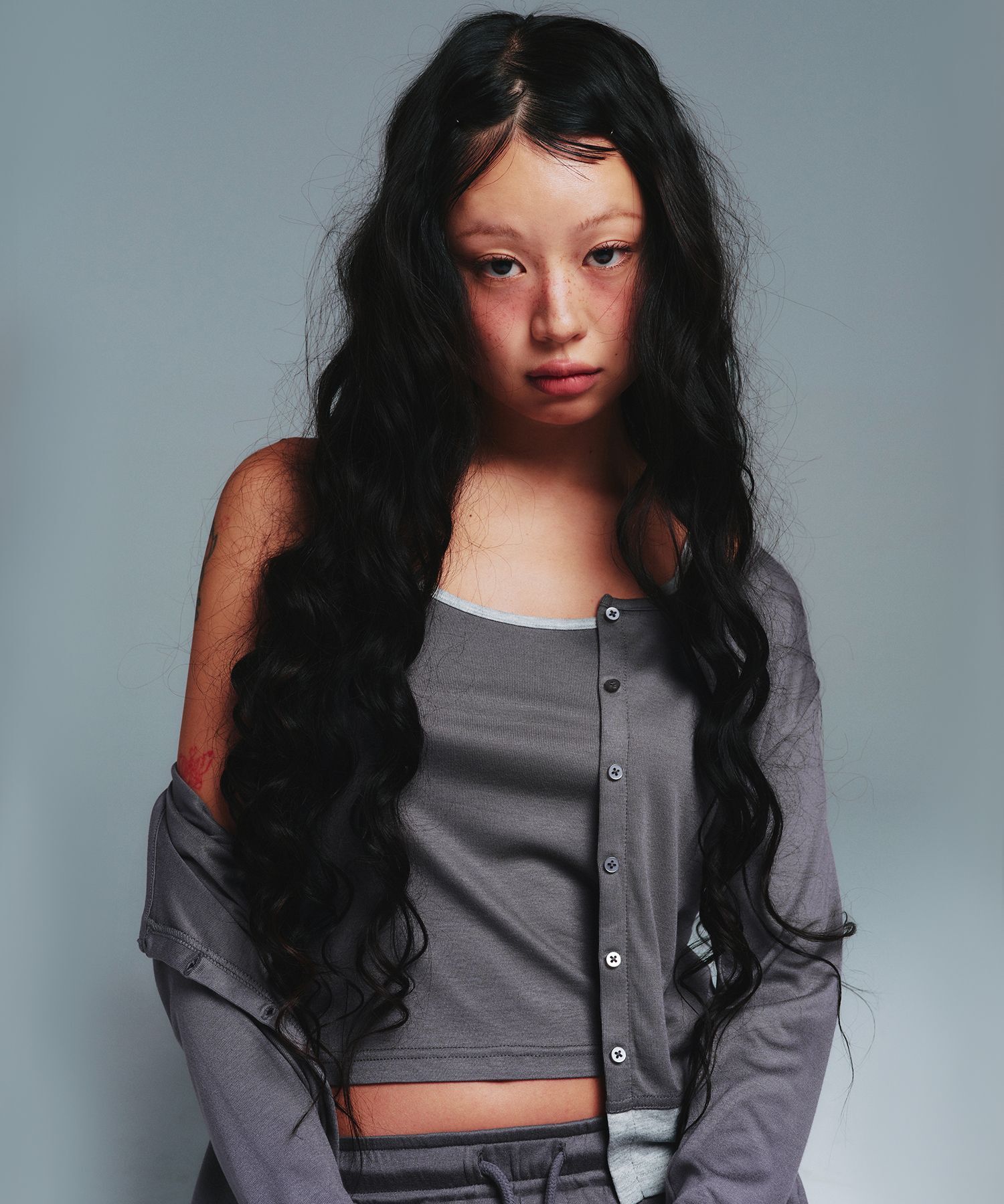 AMES-WORLDWIDE 經典針織外套背心套裝 炭灰 AM2GSFK691ACH