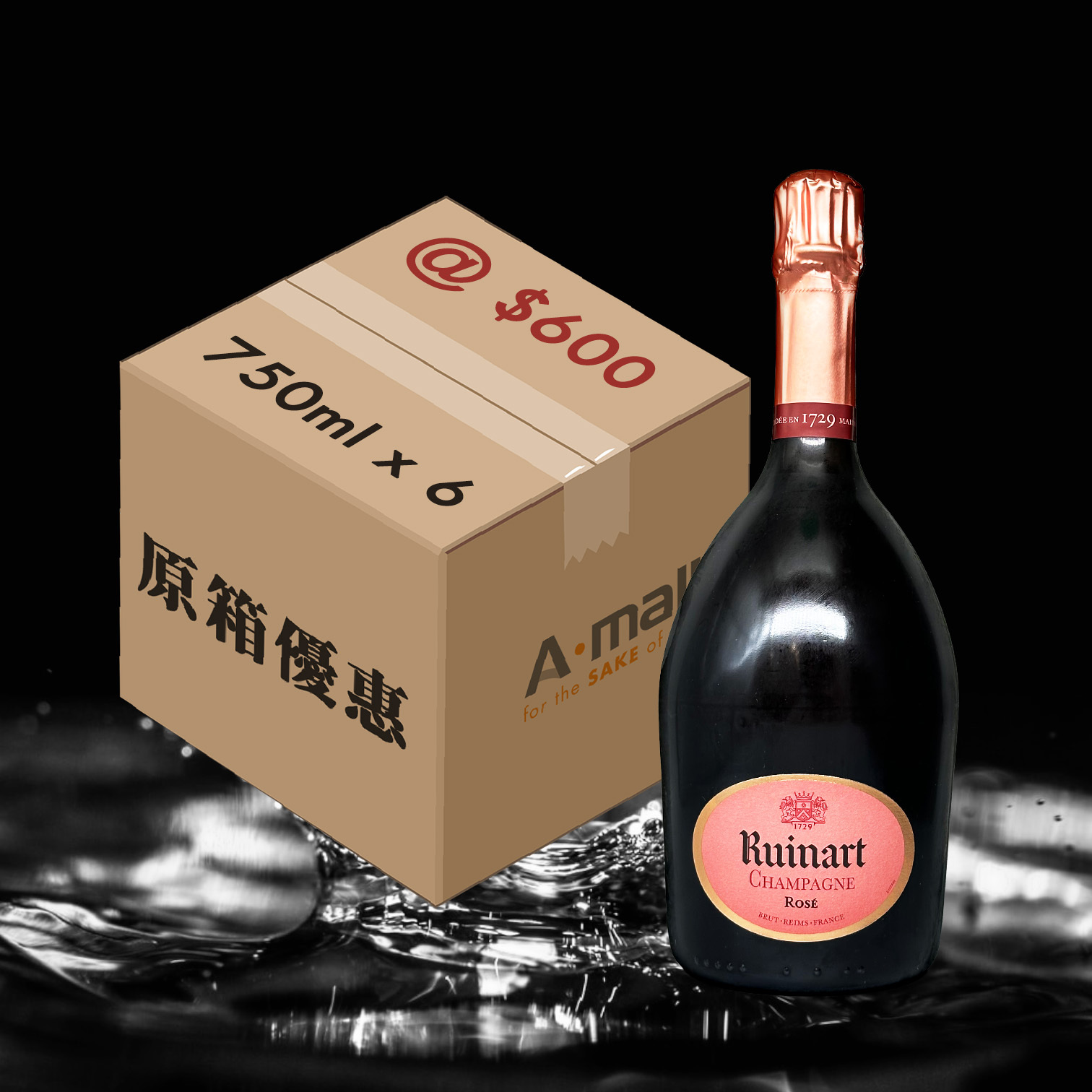 (原箱83折優惠) Ruinart Rose (without box) (750ML X 6)