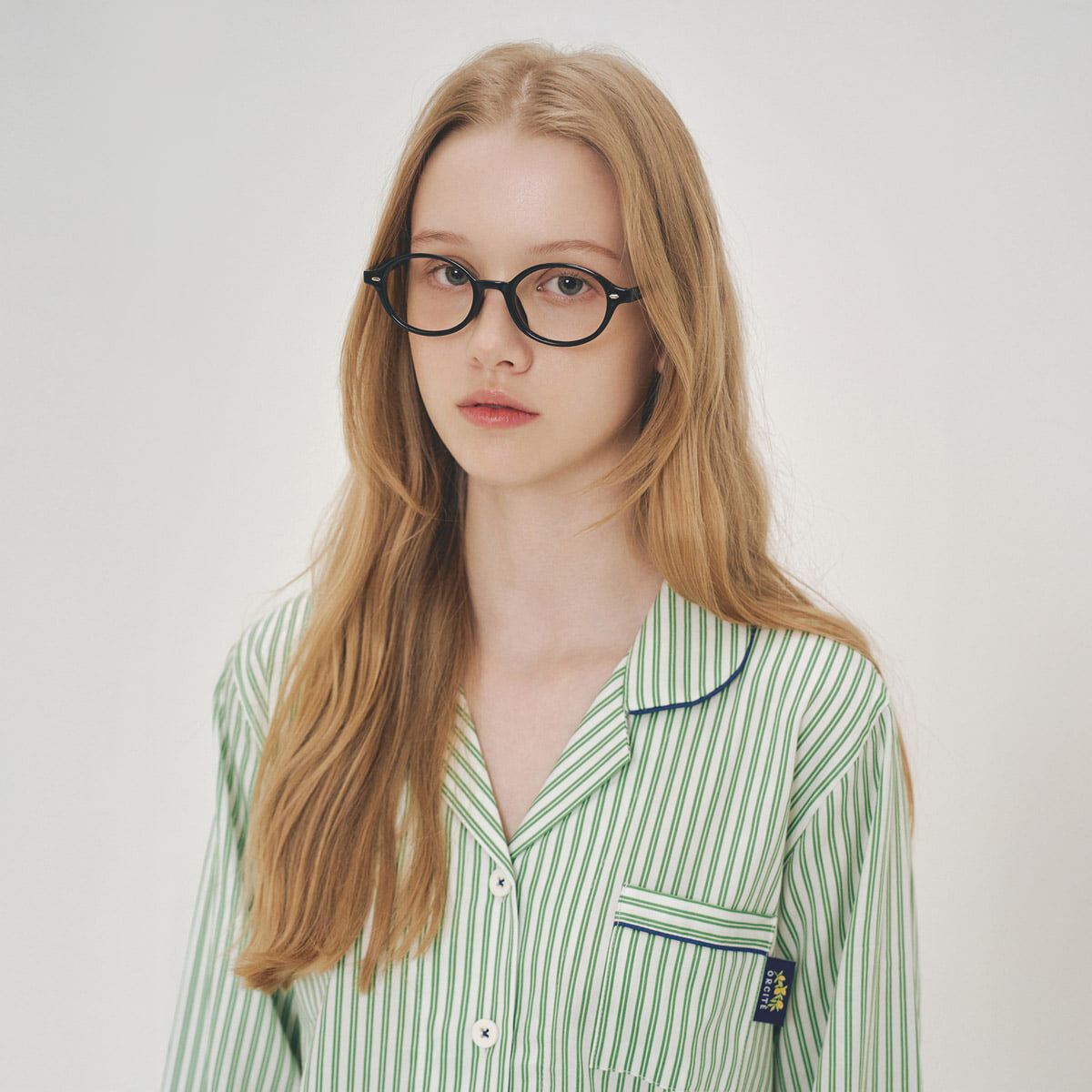 YR013 ORCITE D802 綠白直紋睡衣組