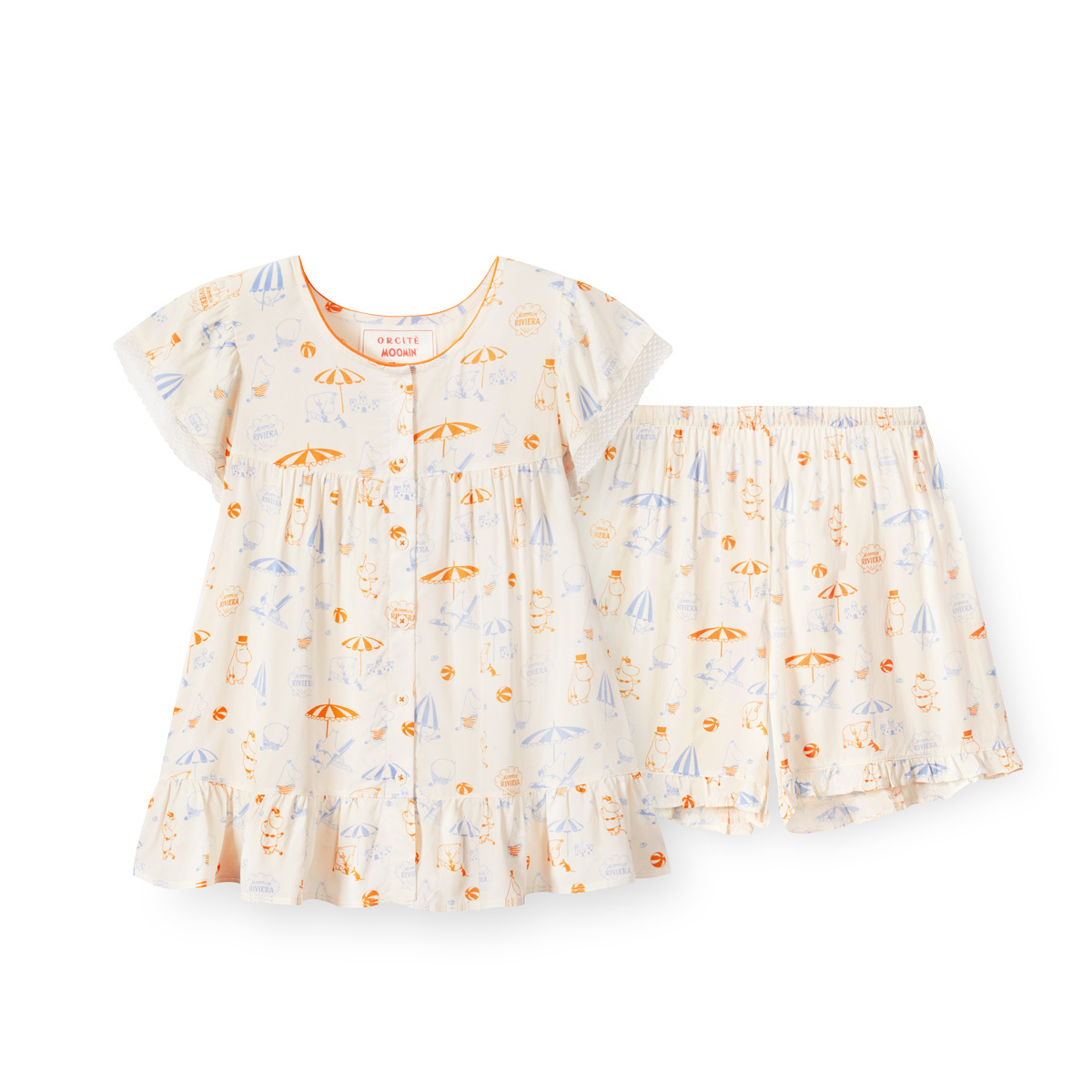 YR018 ORCITE F030 LENZING ECOVERO 環保纖維 親膚涼滑 夏日姆明睡衣組