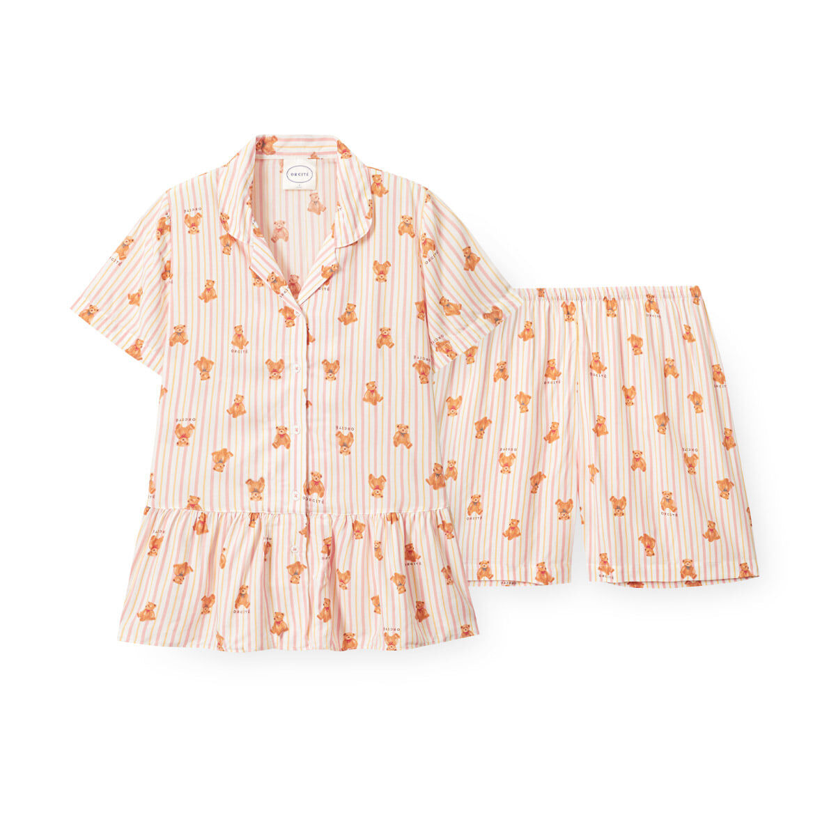 YR025 ORCITE G203 直條小熊睡衣組