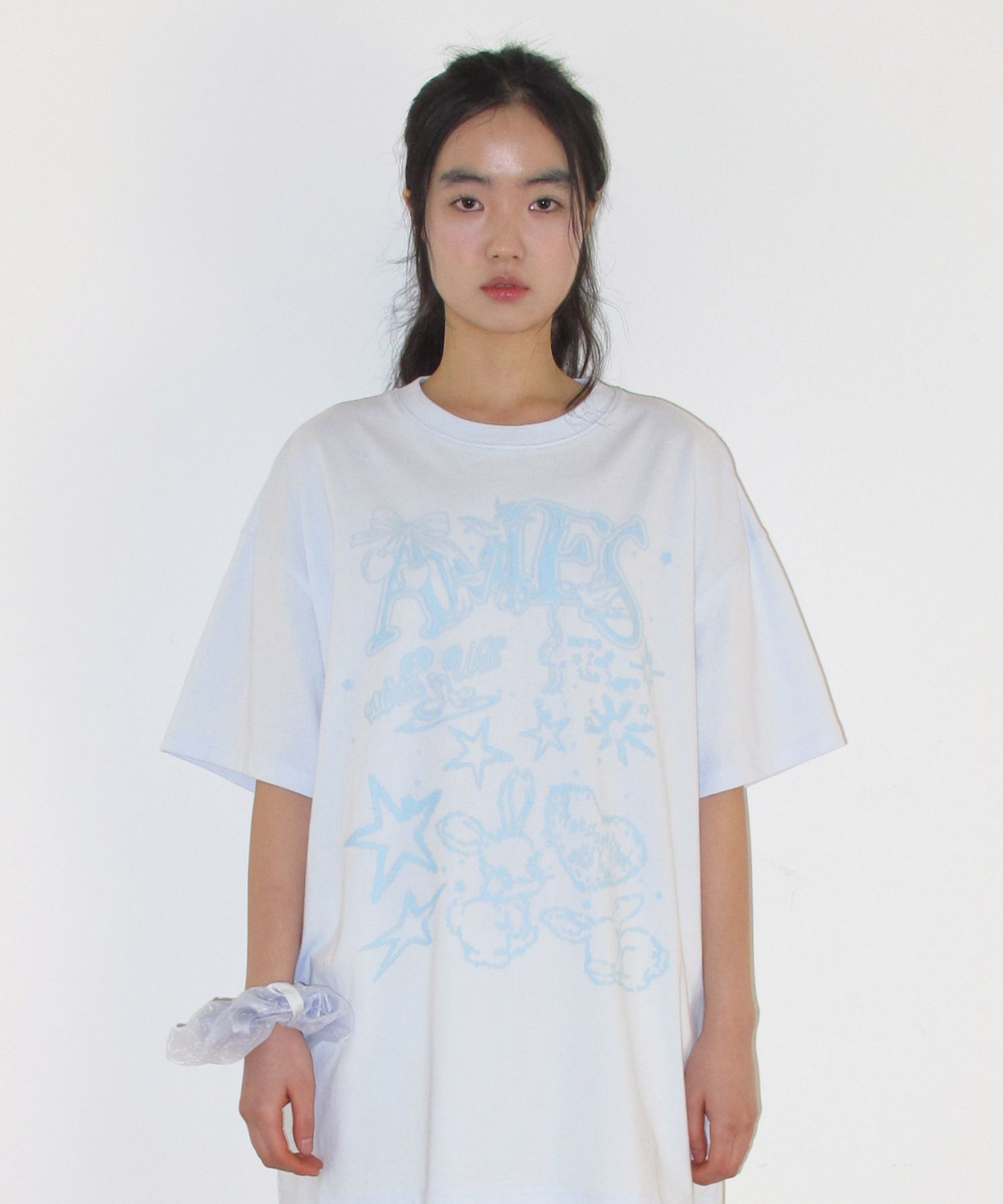 AMES-WORLDWIDE 兔子插畫短袖T恤 AM2GMUT505ABL