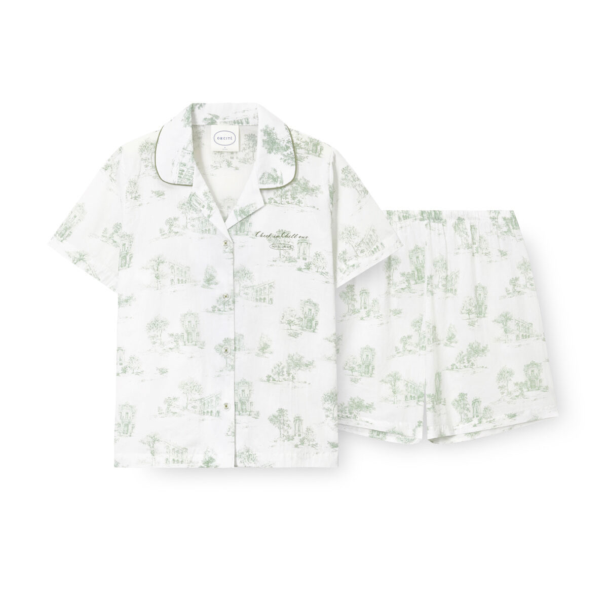 YR032 ORCITE H003 外國莊園淺綠睡衣組