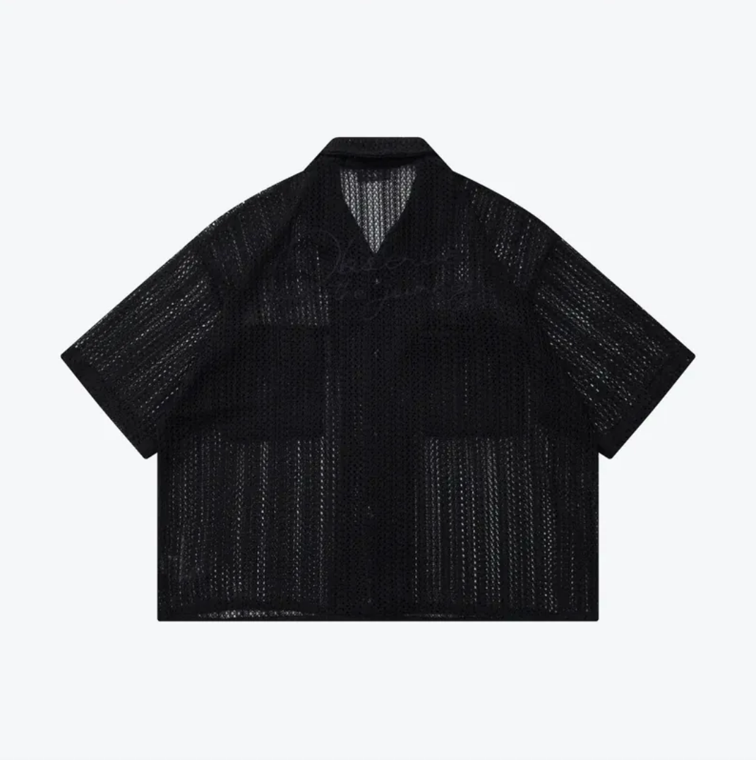 SENSE Open Knit Collar Shirt SIZE L