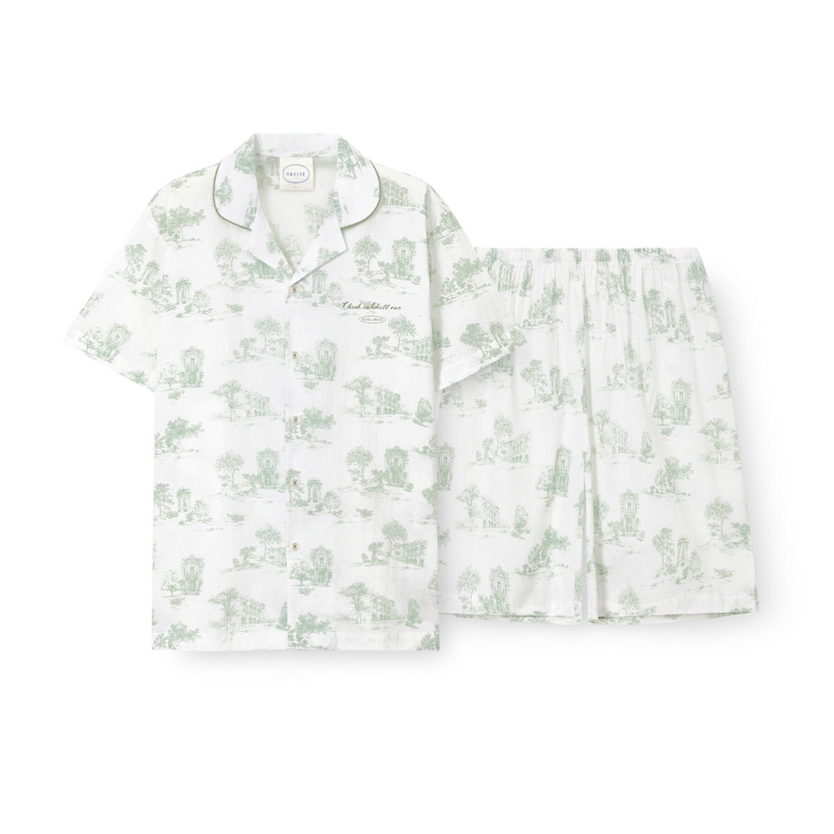 YR032 ORCITE H003 外國莊園淺綠睡衣組