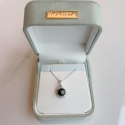 A32 - 天然大溪地黑珍珠純銀頸鏈 * 天然大溪地珍珠9mm