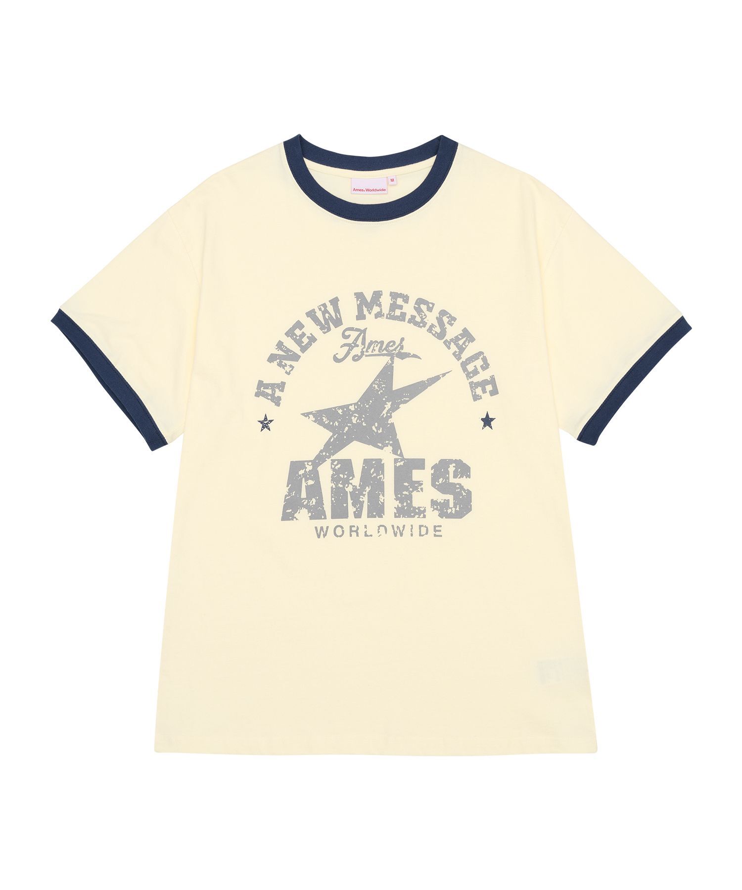 AMES-WORLDWIDE 復古星星T恤 AM2FMUT513ACR