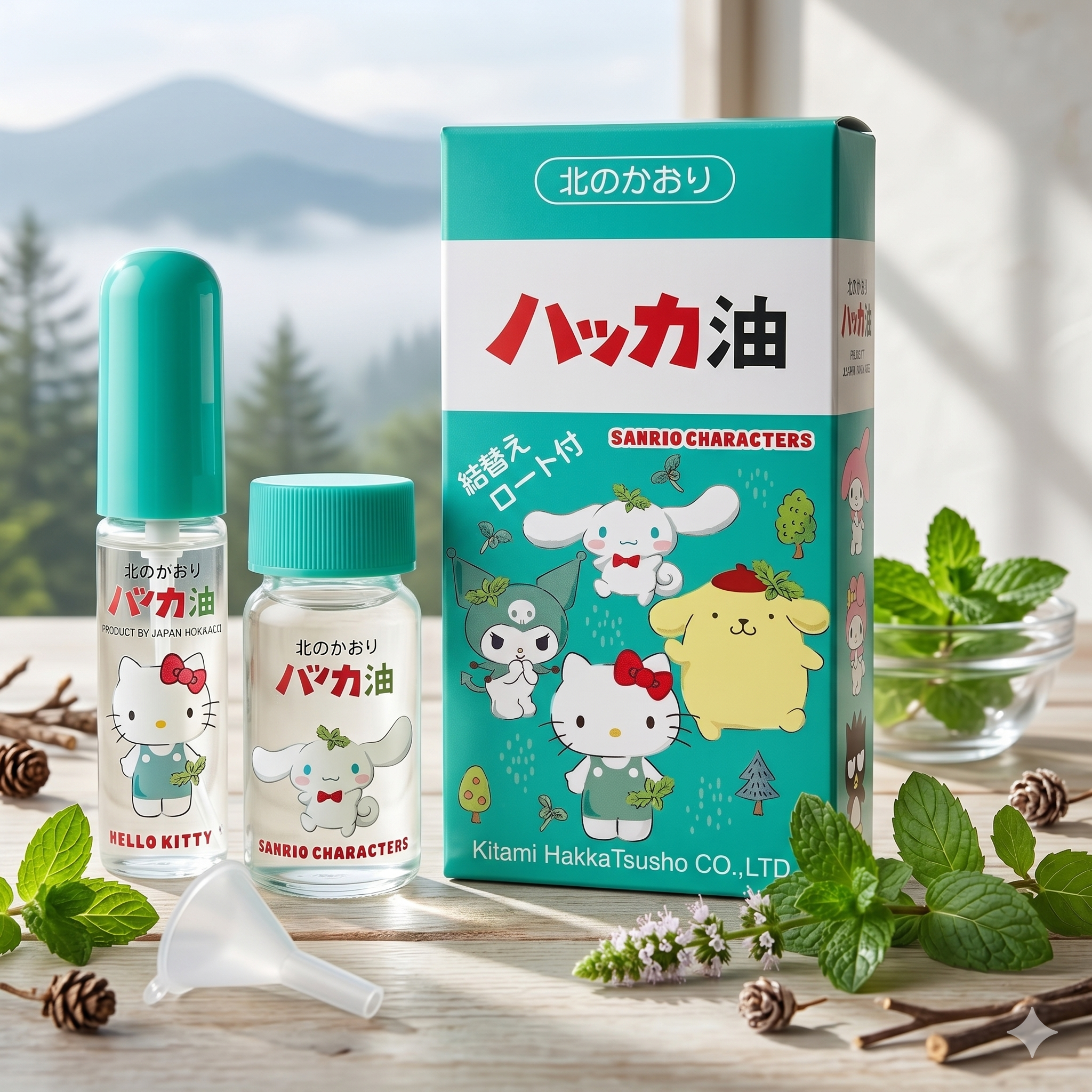 日本北見薄荷油 Hello Kitty 聯名款 11.5ml 天然薄荷精油戶外防蚊