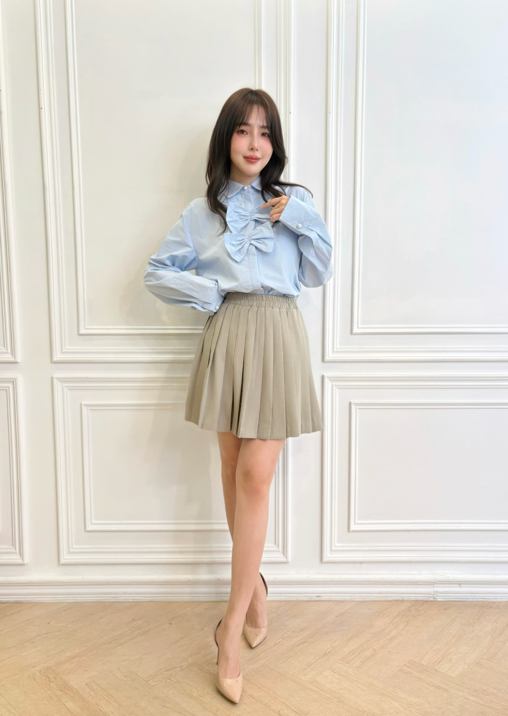 細緻雙蝴蝶結襯衫