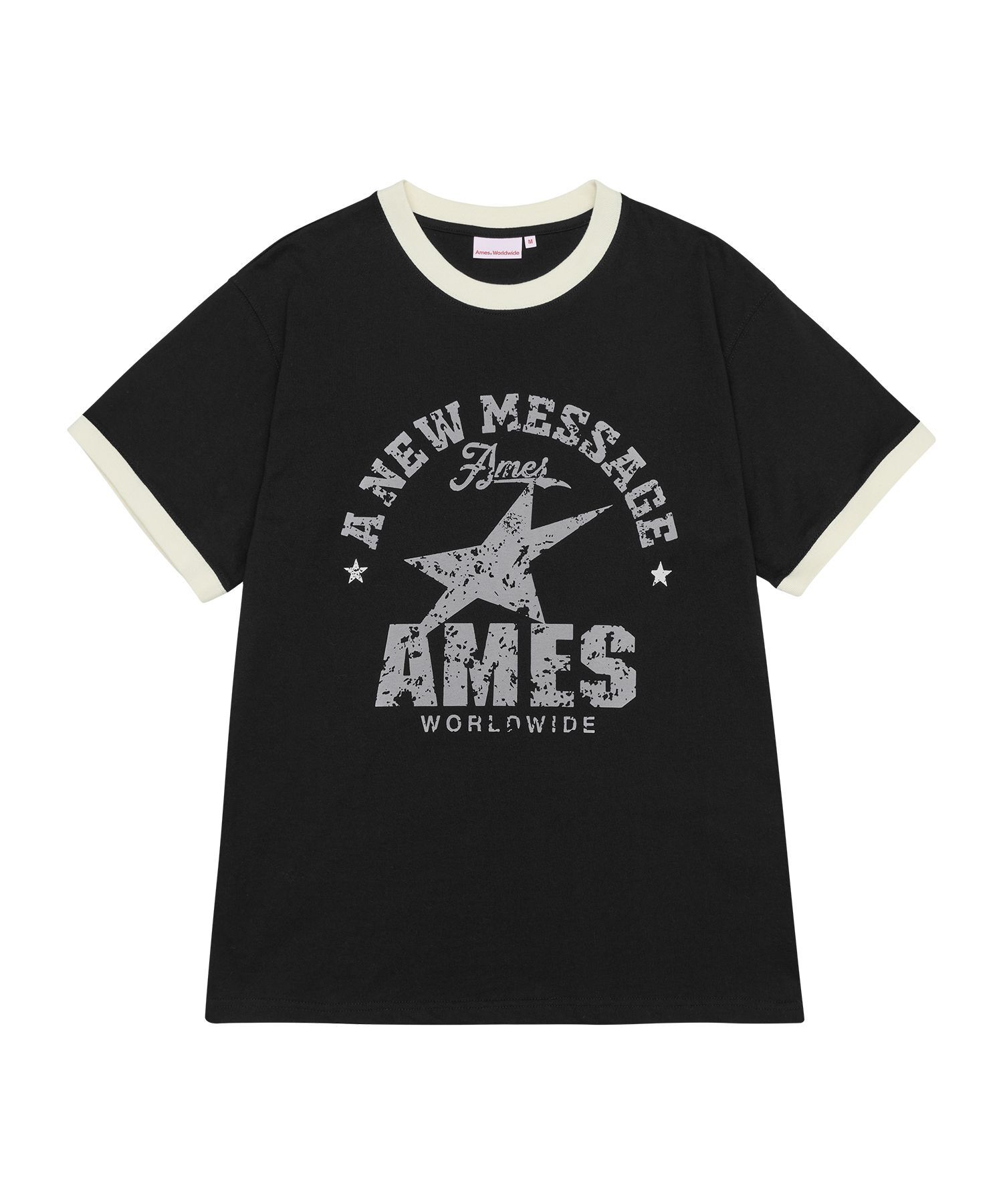 AMES WORLDWIDE 復古星星短袖T恤 AM2FMUT513ABK