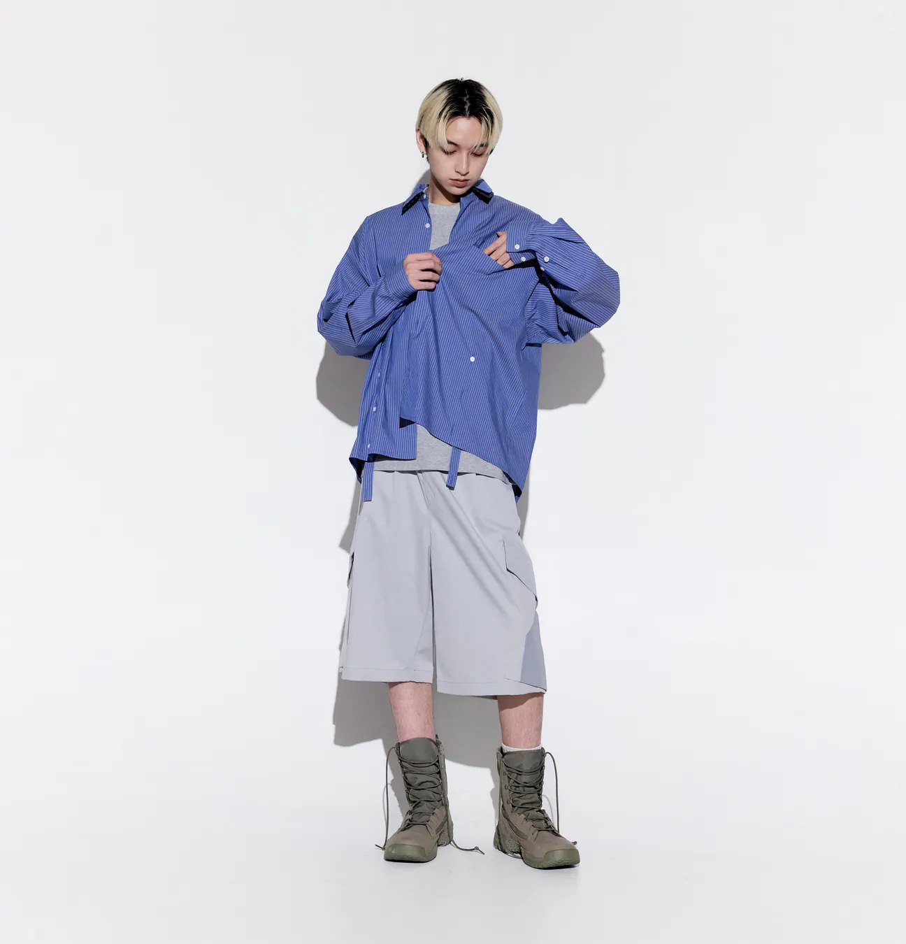 MELSIGN｜Dual Role Stripe Shirt (D-Blue)