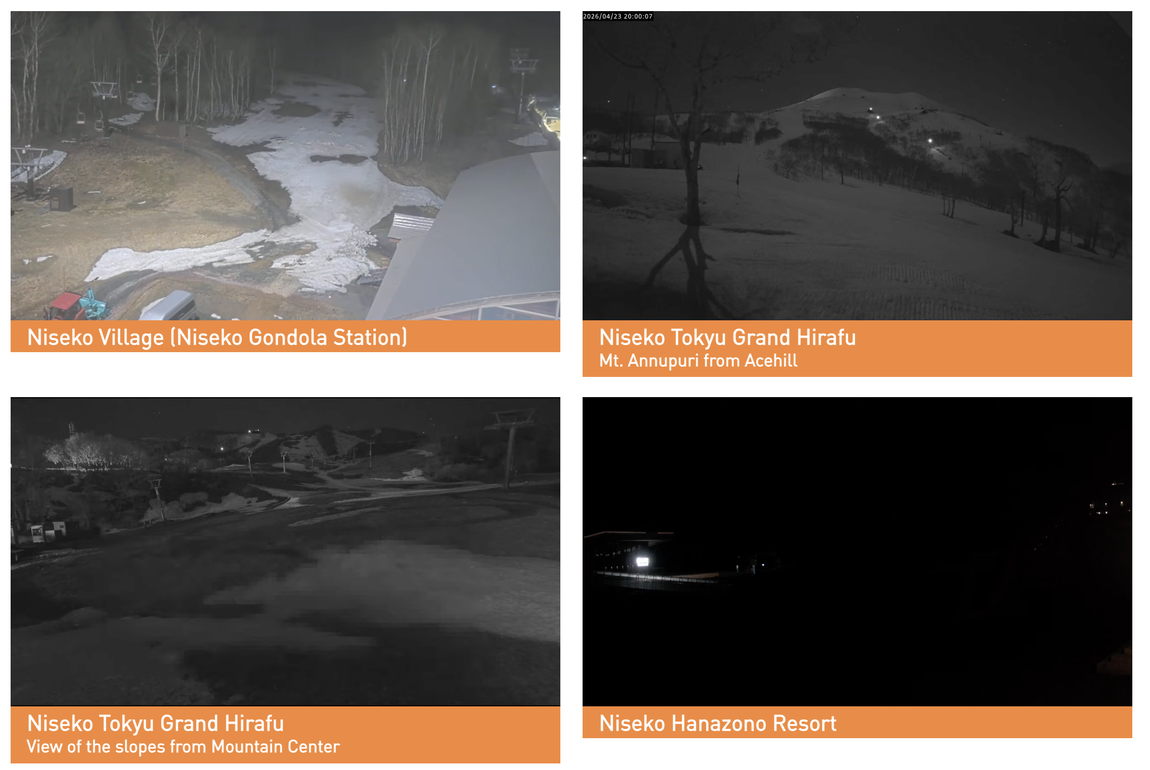 二世谷滑雪場即時雪況