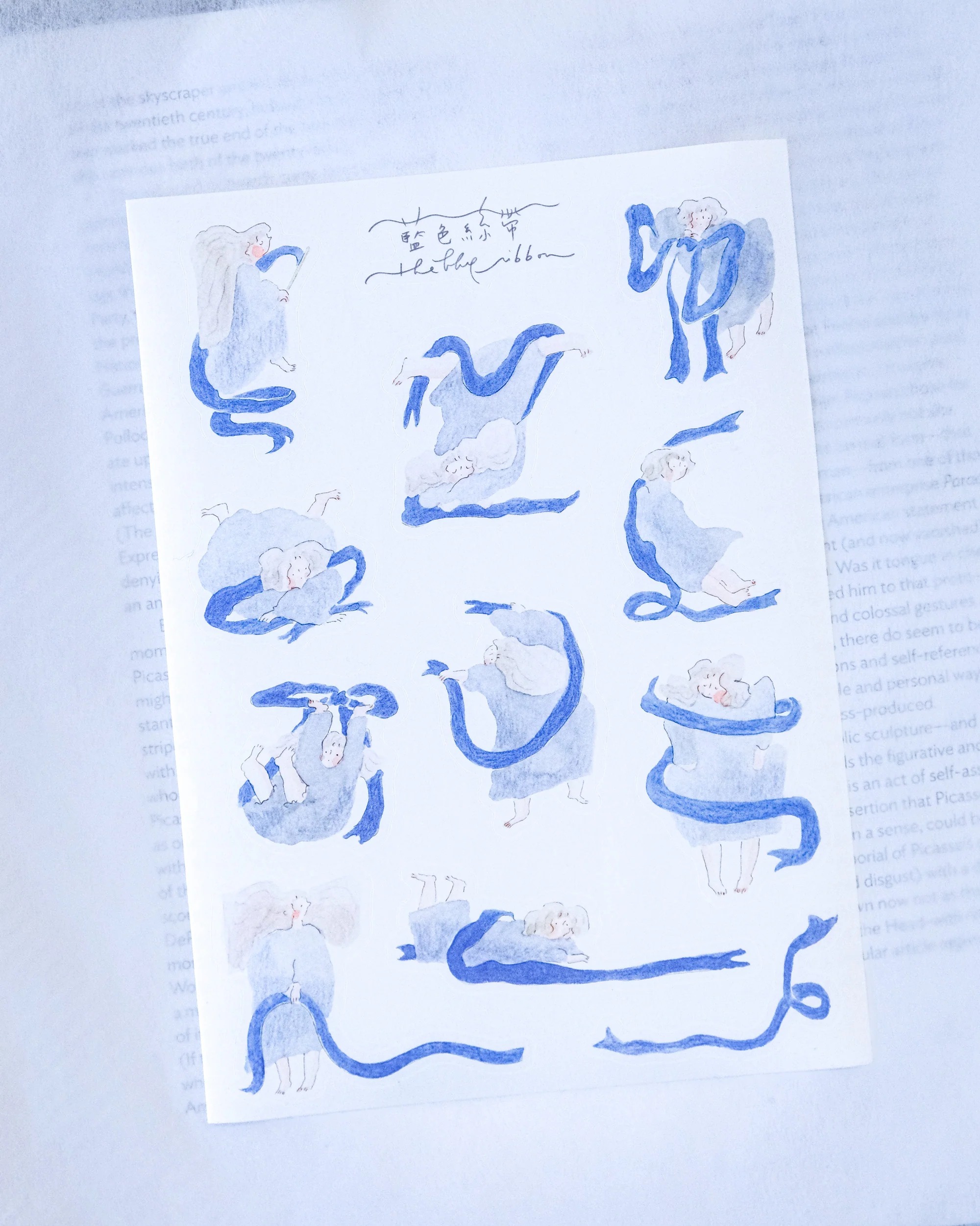 香港｜Dodolulu 手帳貼紙 藍色絲帶