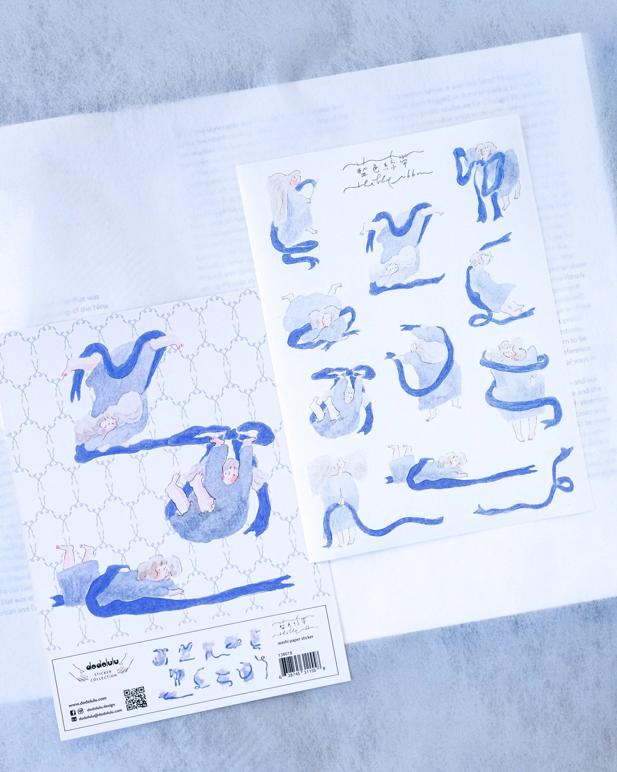 香港｜Dodolulu 手帳貼紙 藍色絲帶