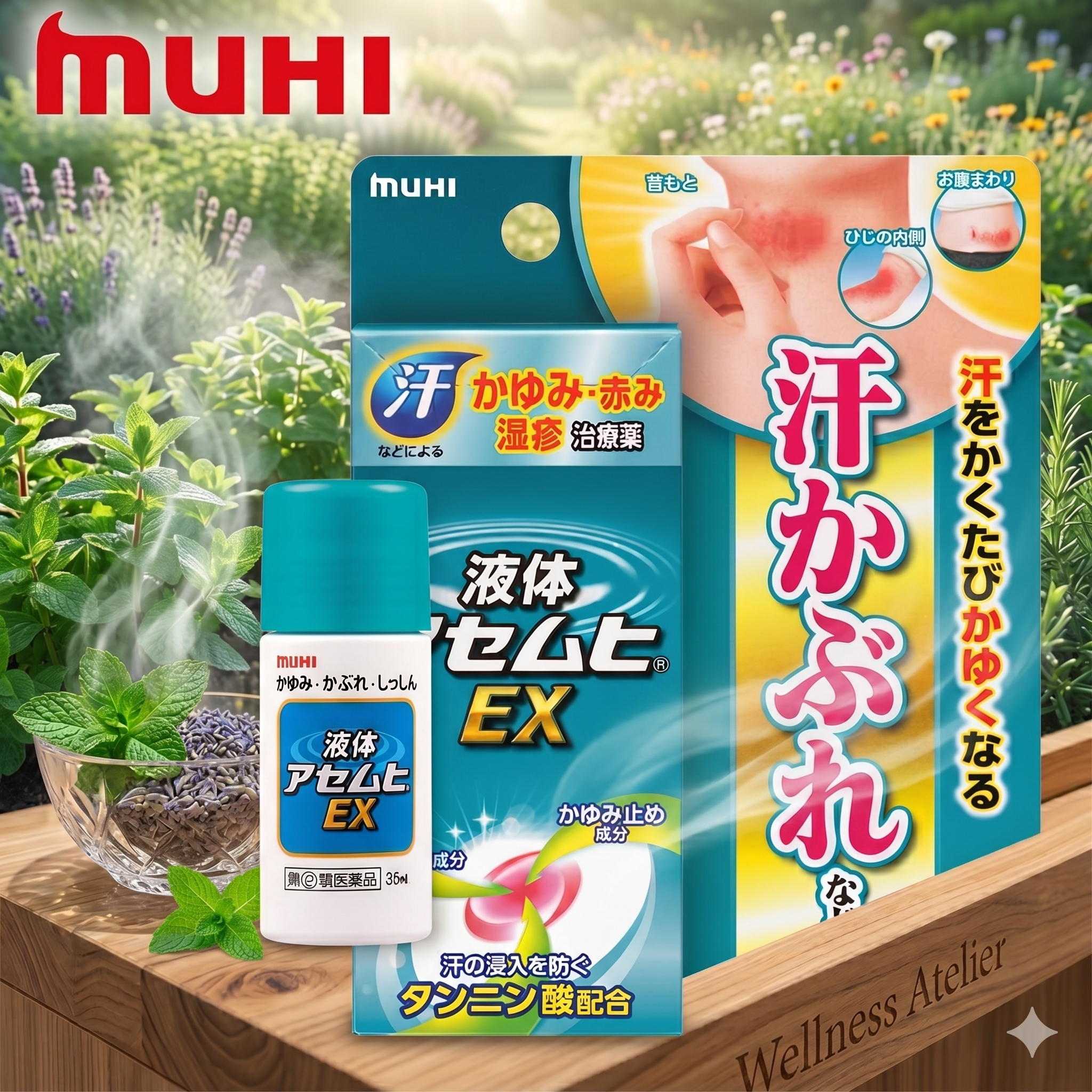 日本池田模範堂 Muhi 汗疹濕疹 EX 治療液 35ml 緩解出汗紅腫癢