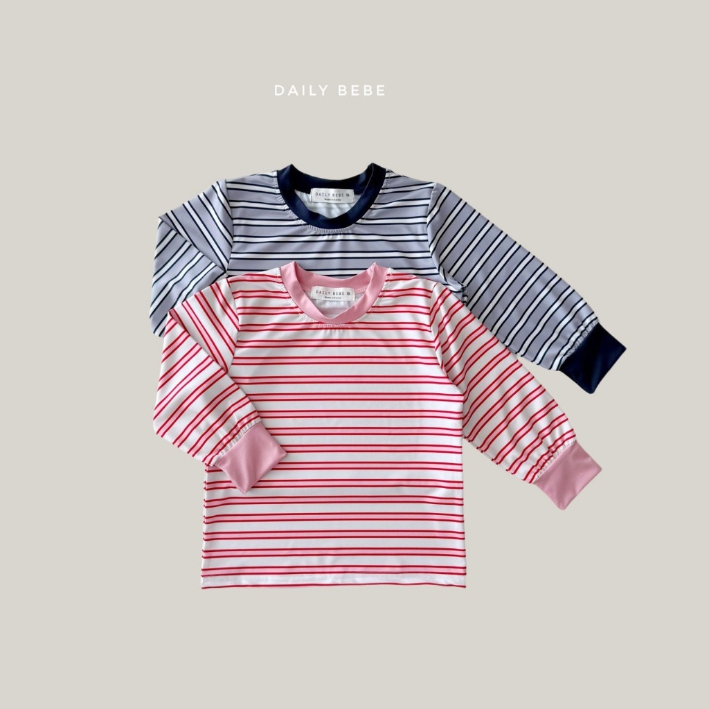 正韓夏Daily Bebe 兩色長袖條紋防曬泳衣