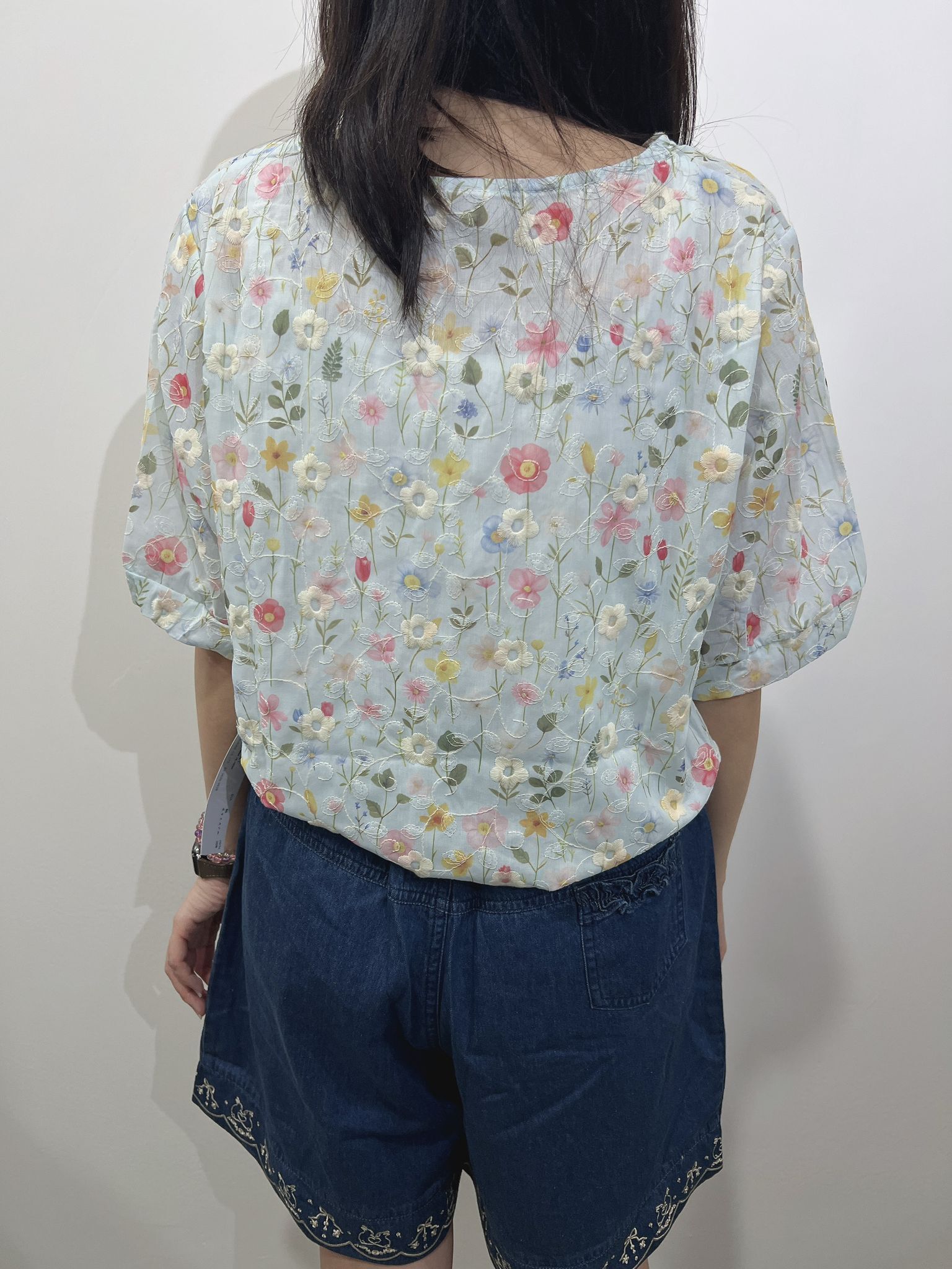 Mx 刺繡花 top