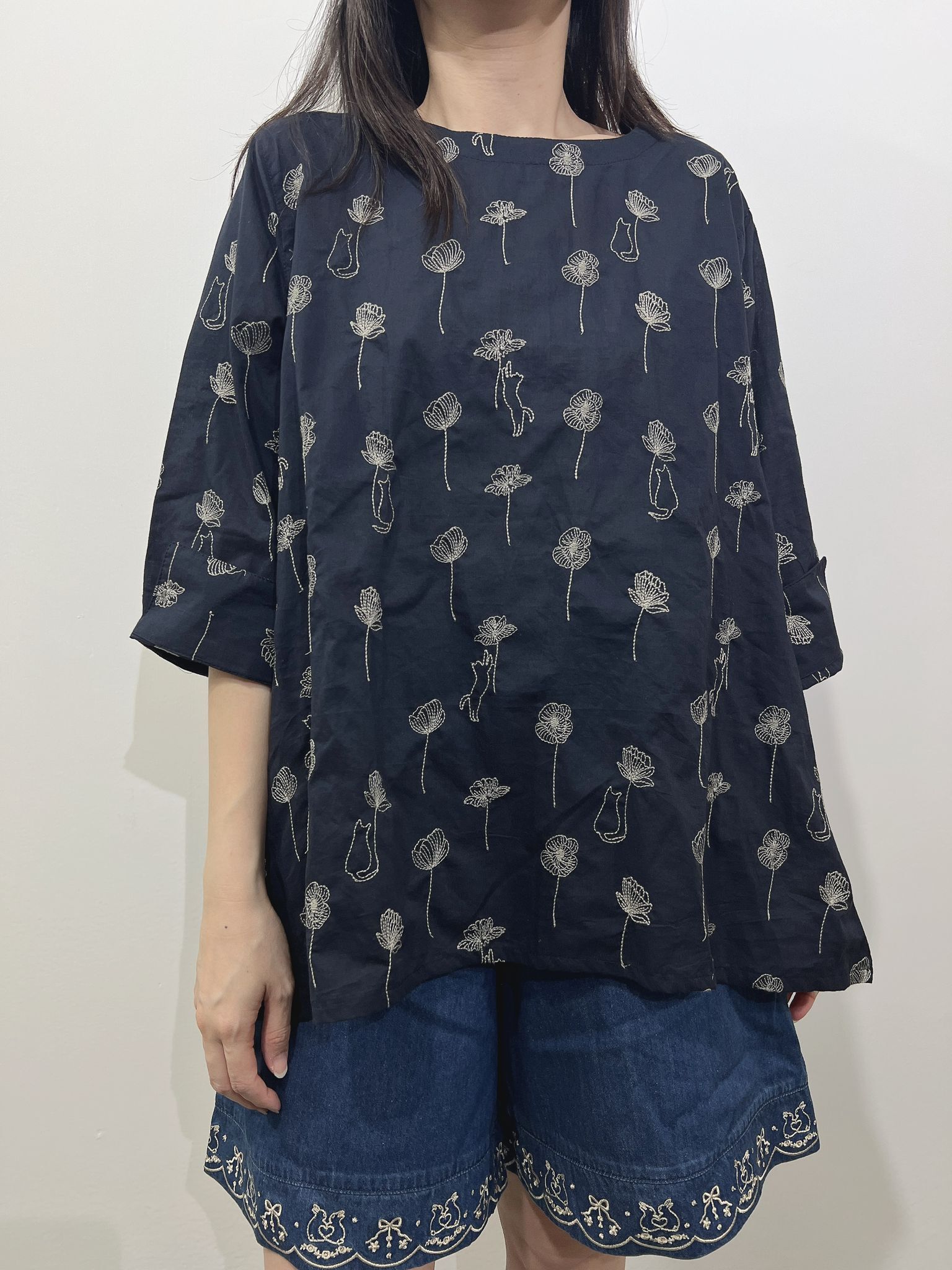 VK 刺繡貓top