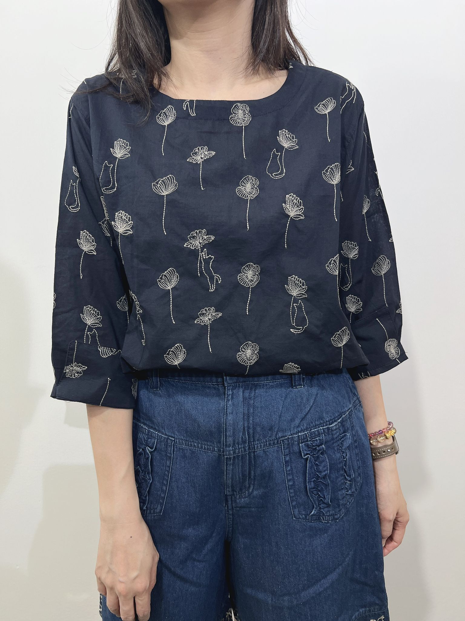 VK 刺繡貓top