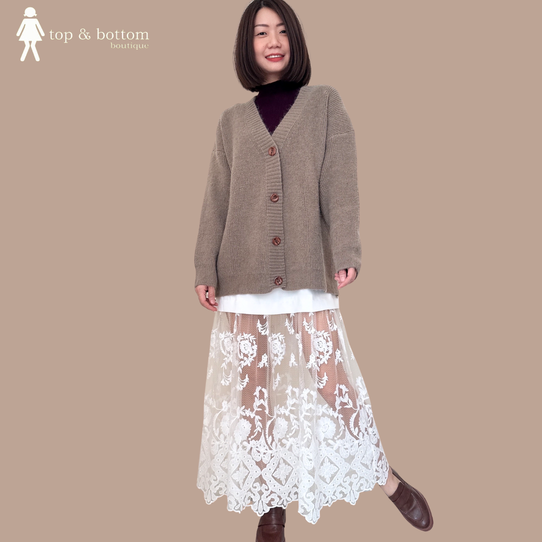 LONG SLEEVE OVERSIZE WOOL CARDIGAN