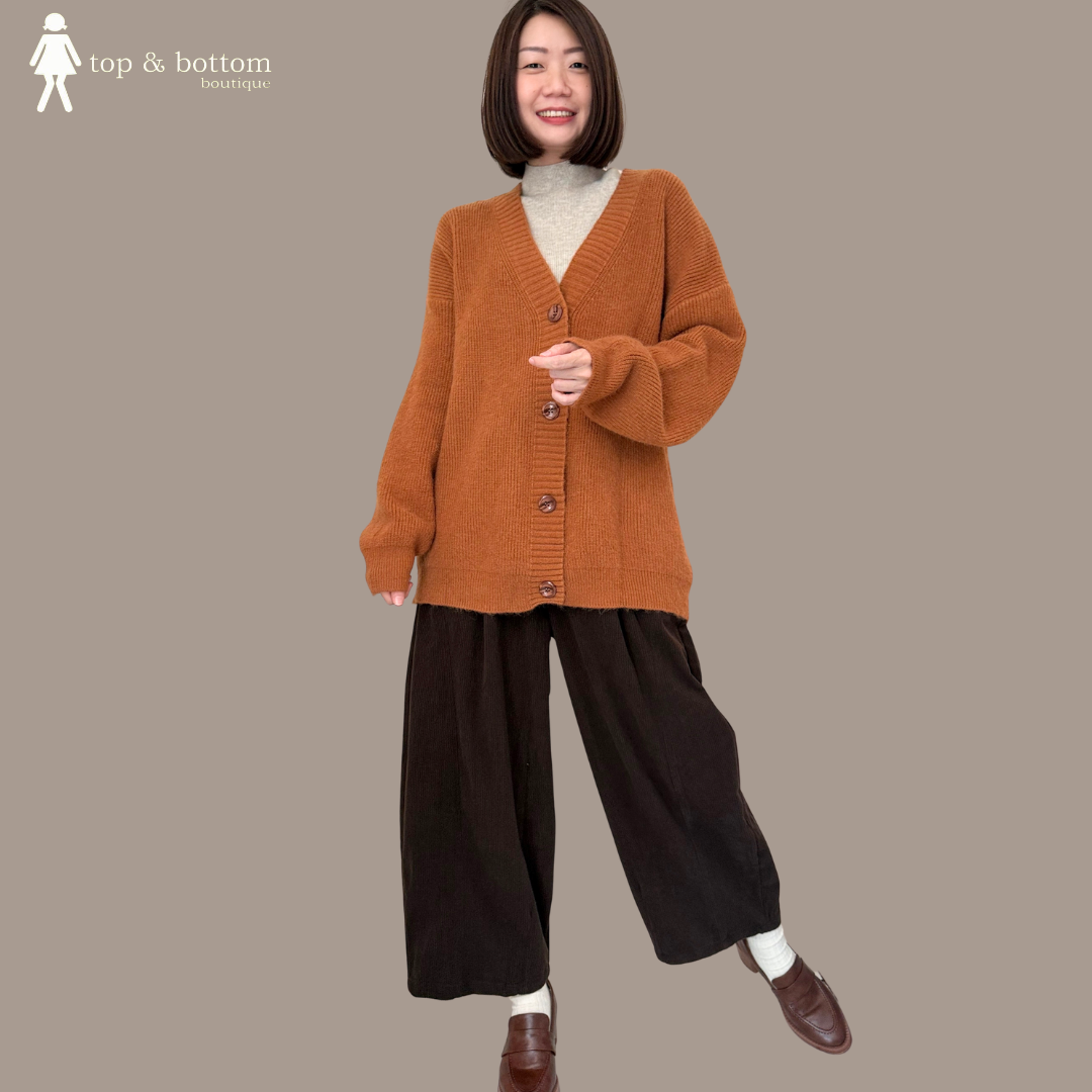 LONG SLEEVE OVERSIZE WOOL CARDIGAN