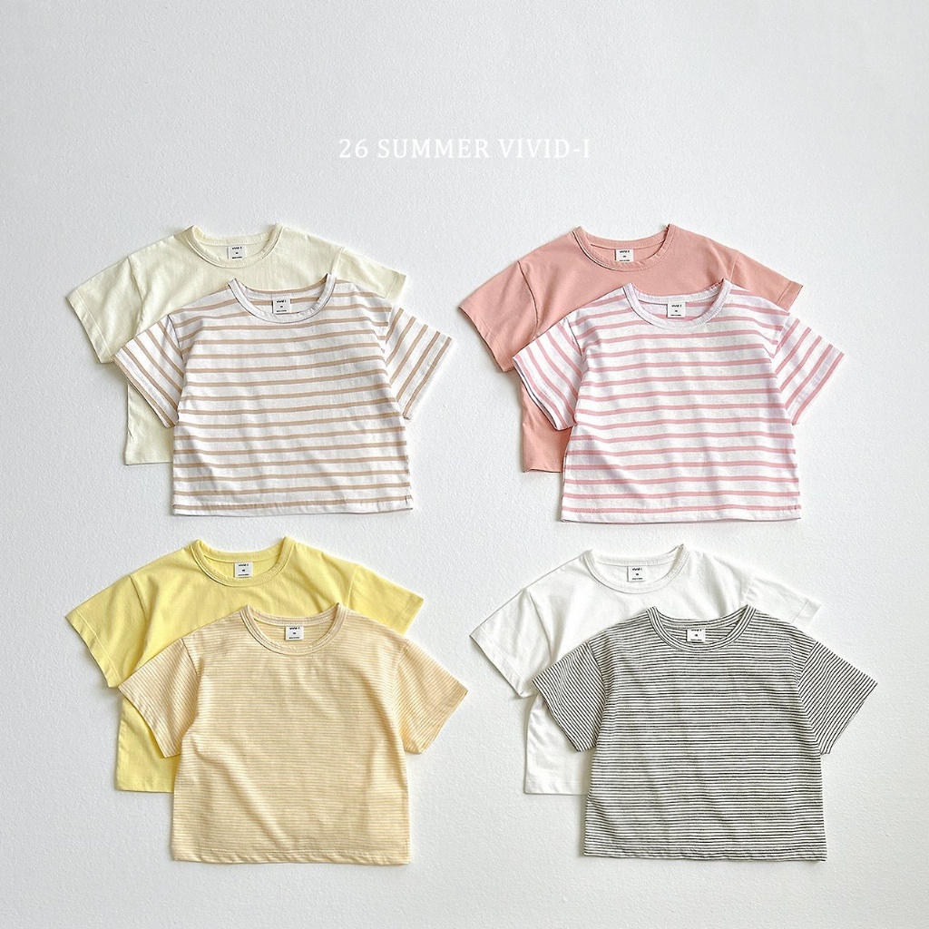 正韓夏vividi 1+1必買條紋素色上衣組