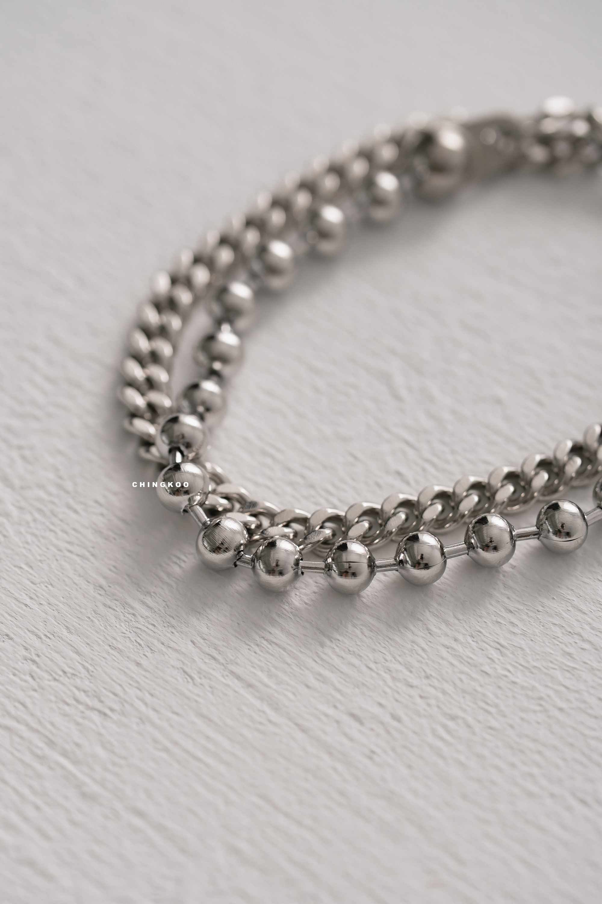 秋日KOREA｜簡約珠珠拼環扣手鏈