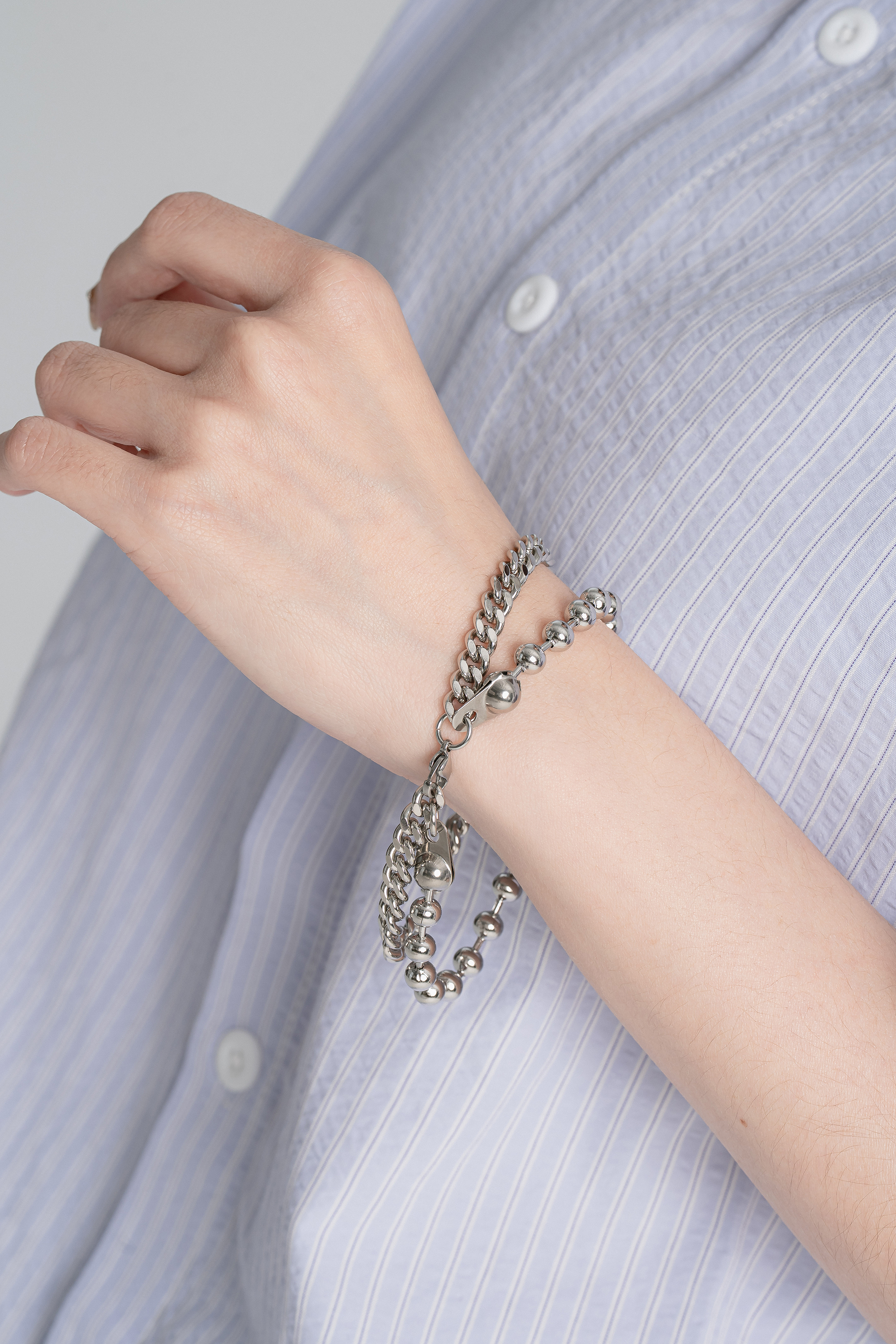 秋日KOREA｜簡約珠珠拼環扣手鏈